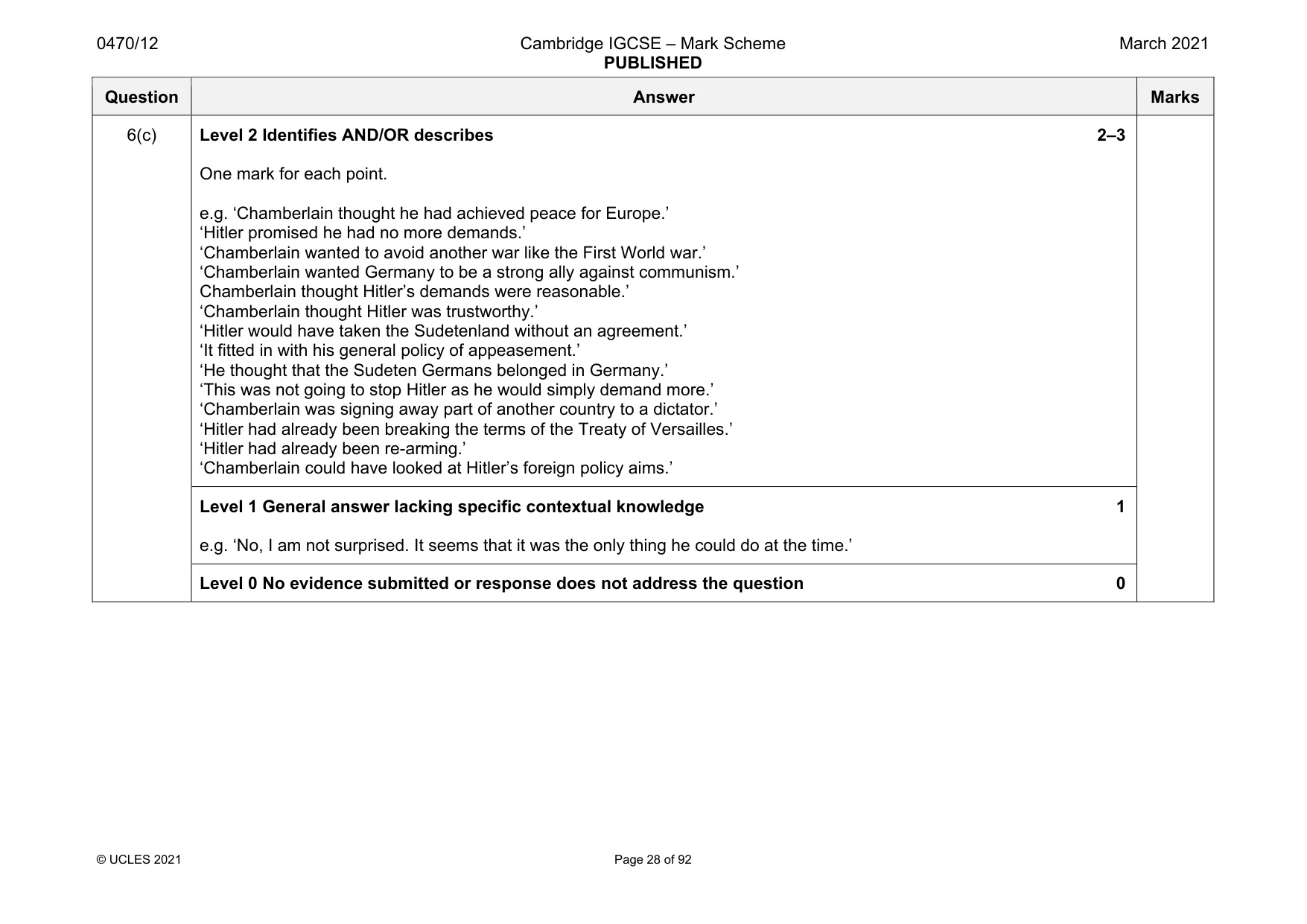 Mark scheme, page 28 of 92