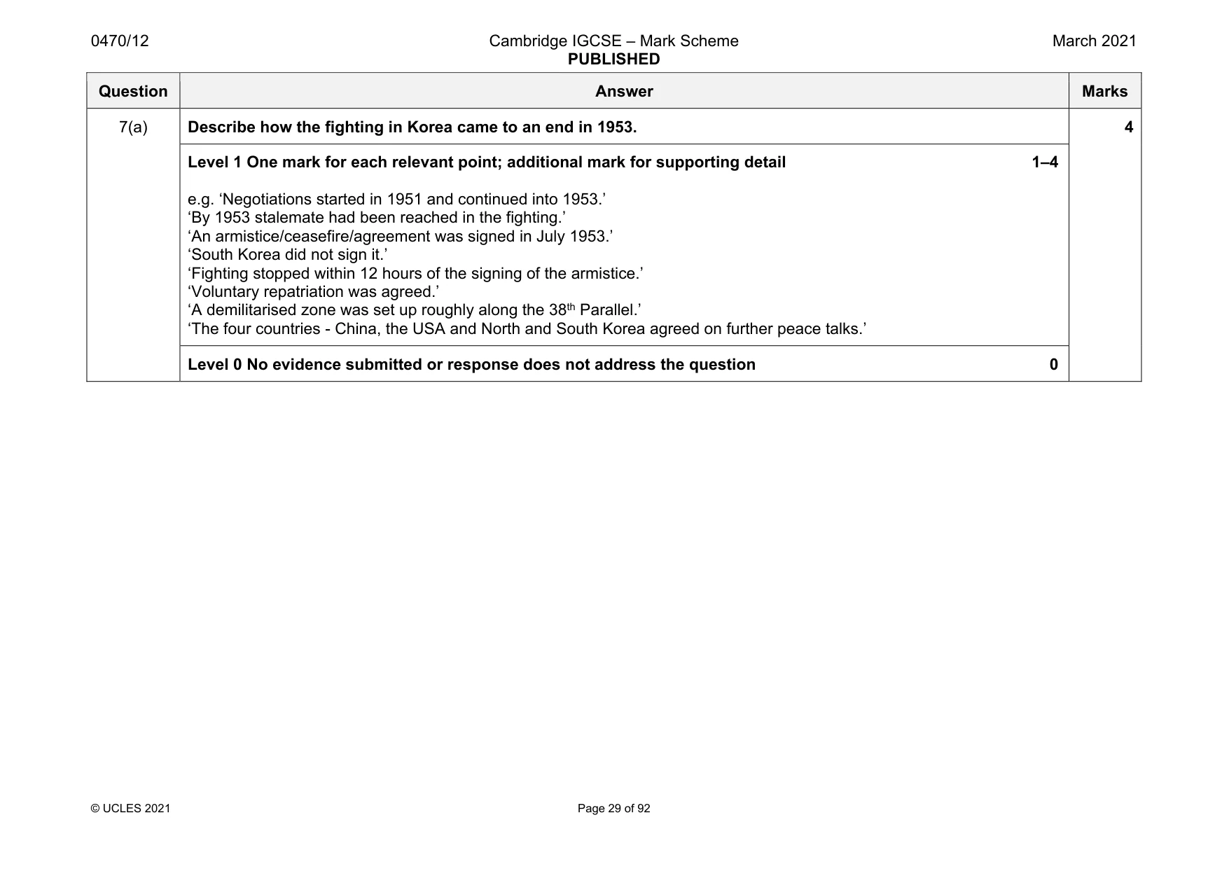 Mark scheme, page 29 of 92
