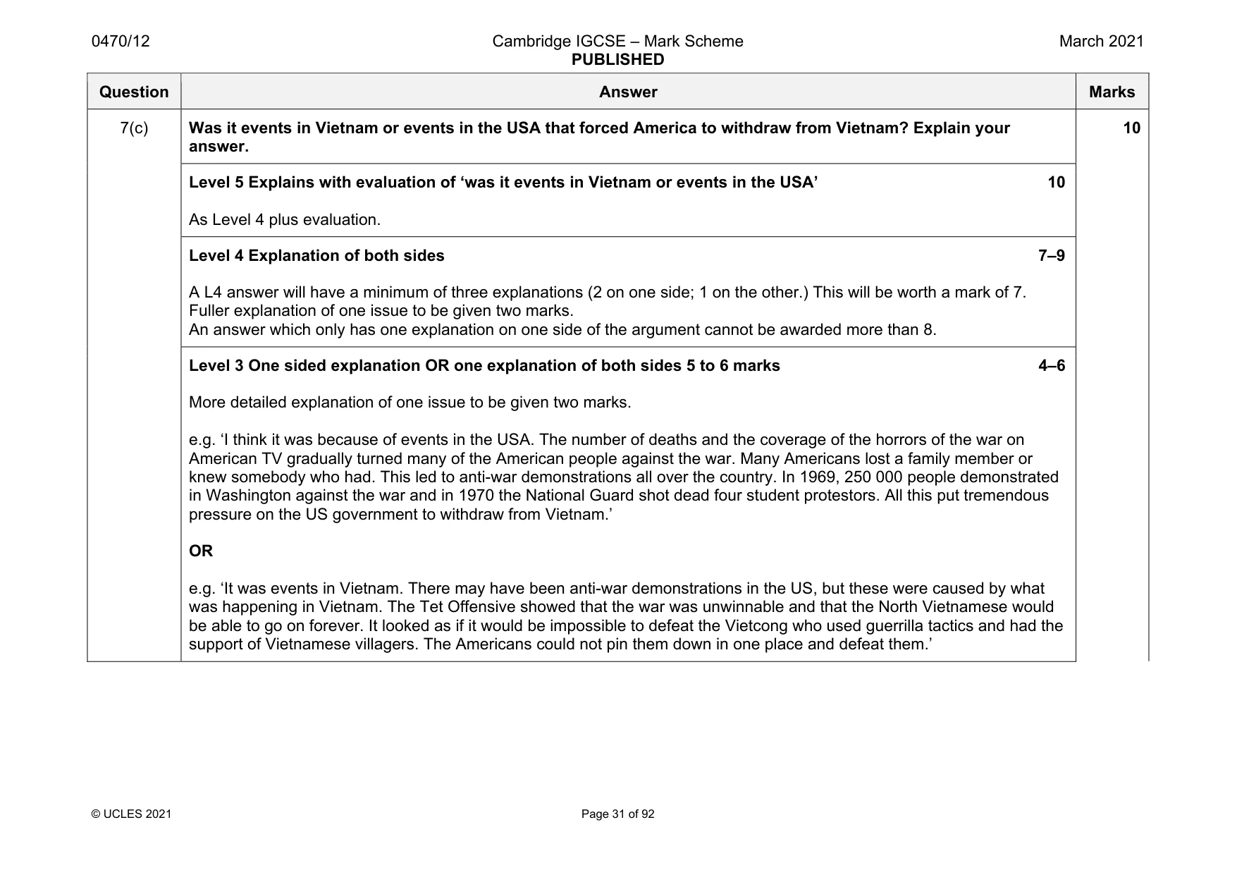 Mark scheme, page 31 of 92
