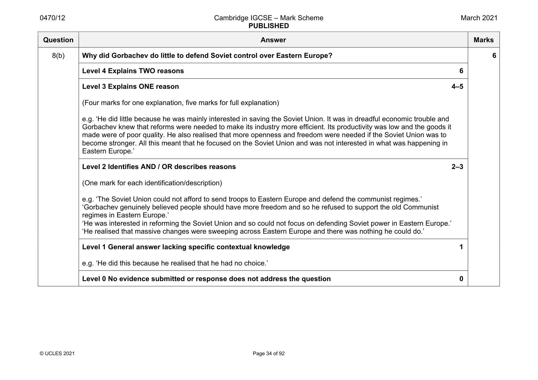 Mark scheme, page 34 of 92