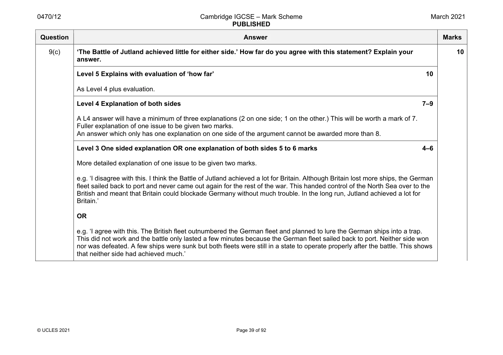 Mark scheme, page 39 of 92