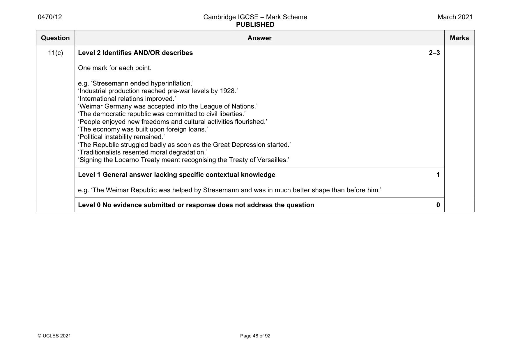 Mark scheme, page 48 of 92