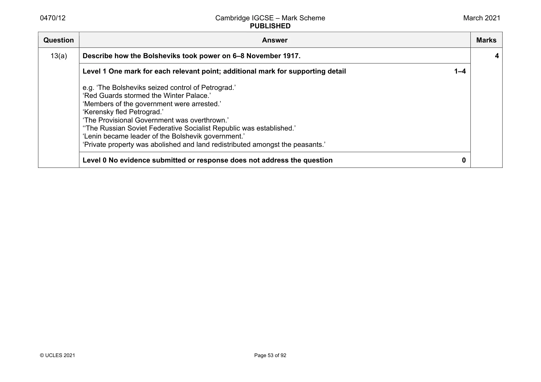 Mark scheme, page 53 of 92