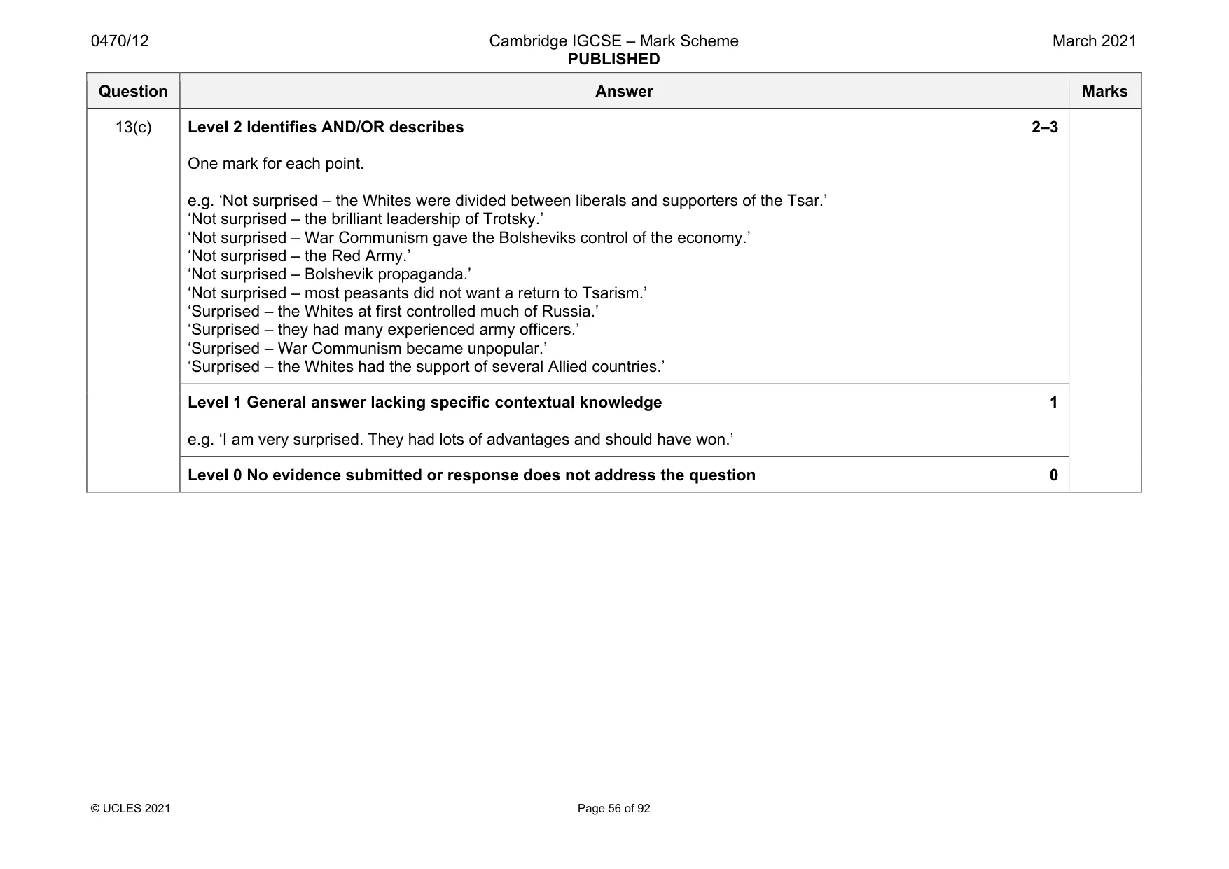 Mark scheme, page 56 of 92