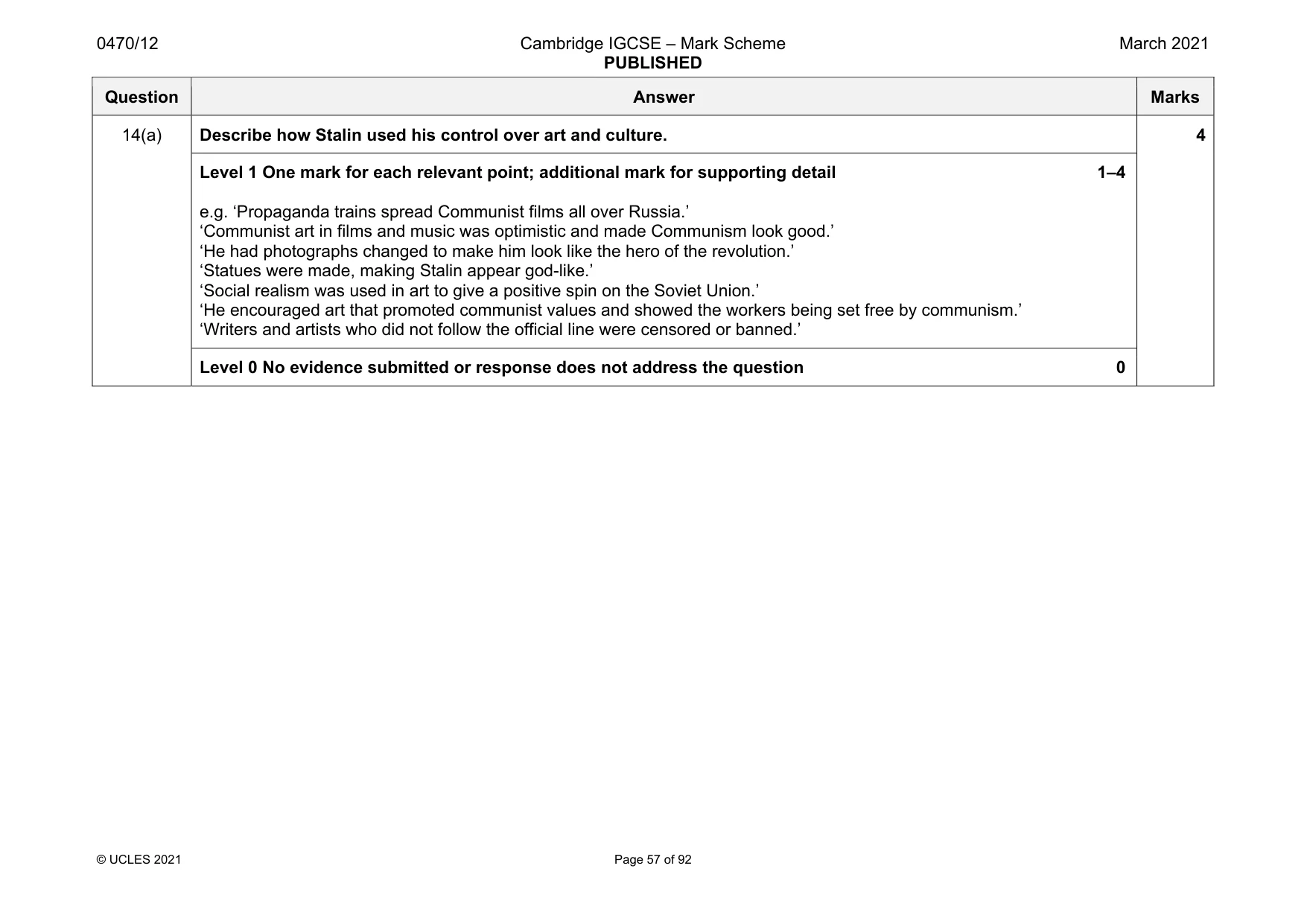 Mark scheme, page 57 of 92