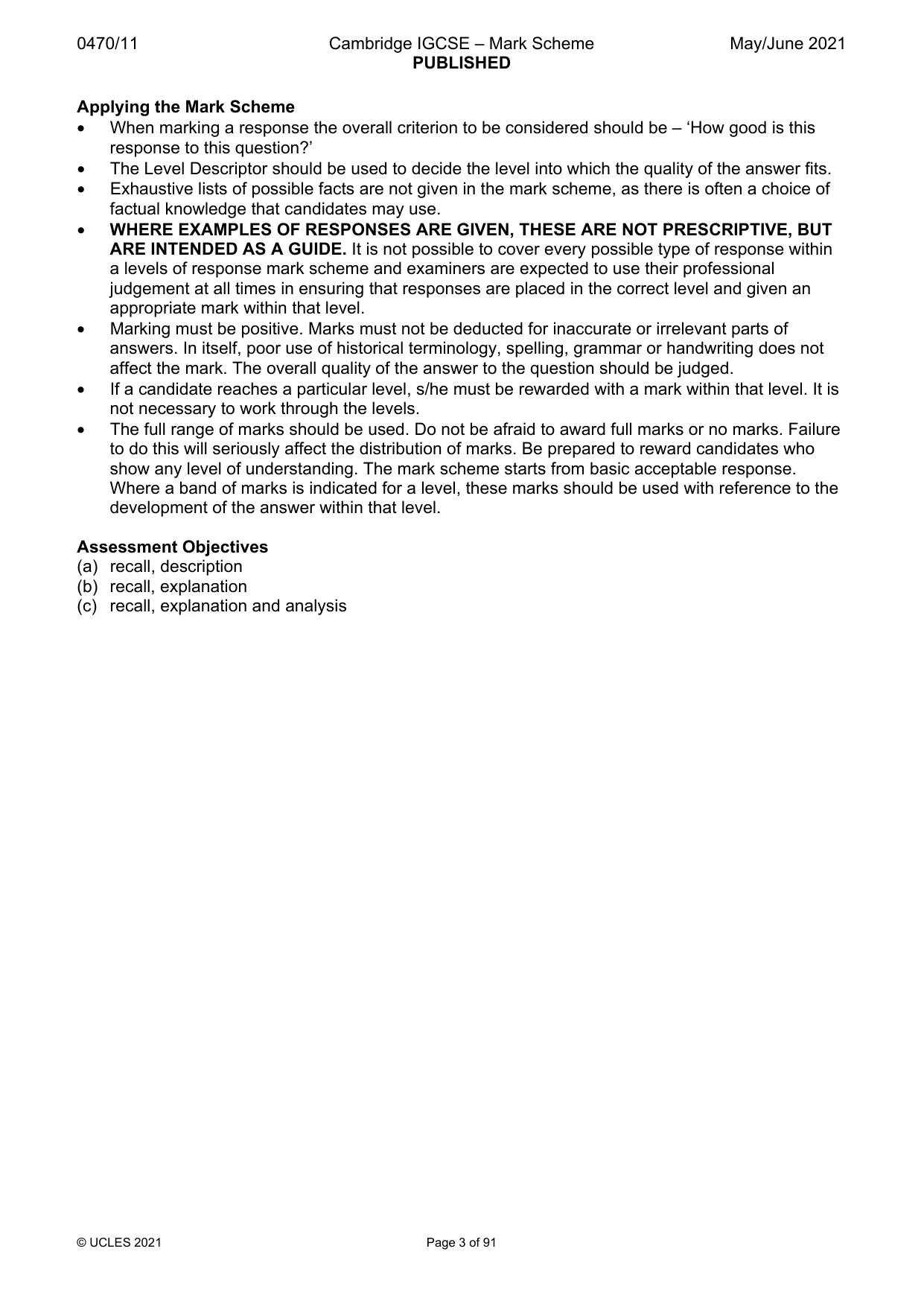 Mark scheme, page 3 of 91
