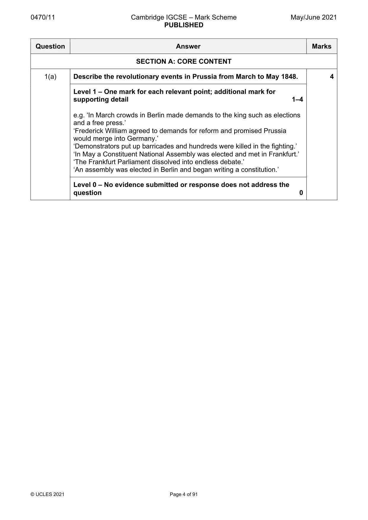 Mark scheme, page 4 of 91