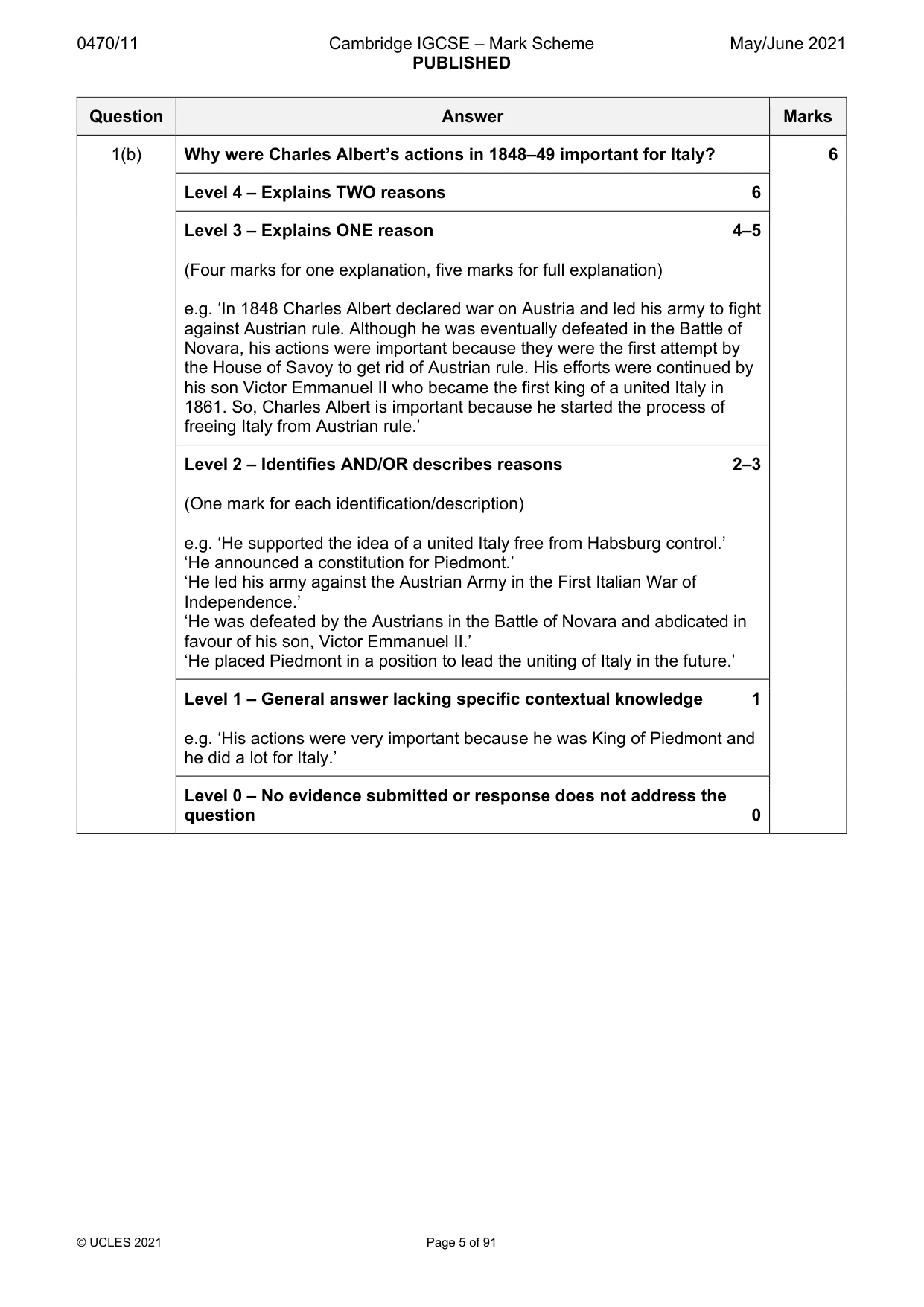 Mark scheme, page 5 of 91