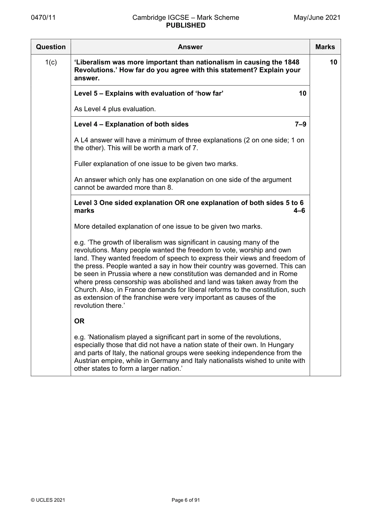Mark scheme, page 6 of 91