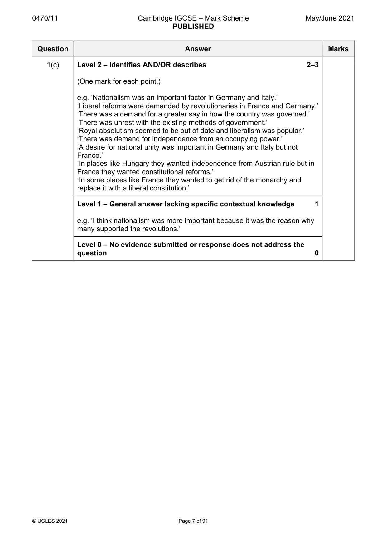 Mark scheme, page 7 of 91