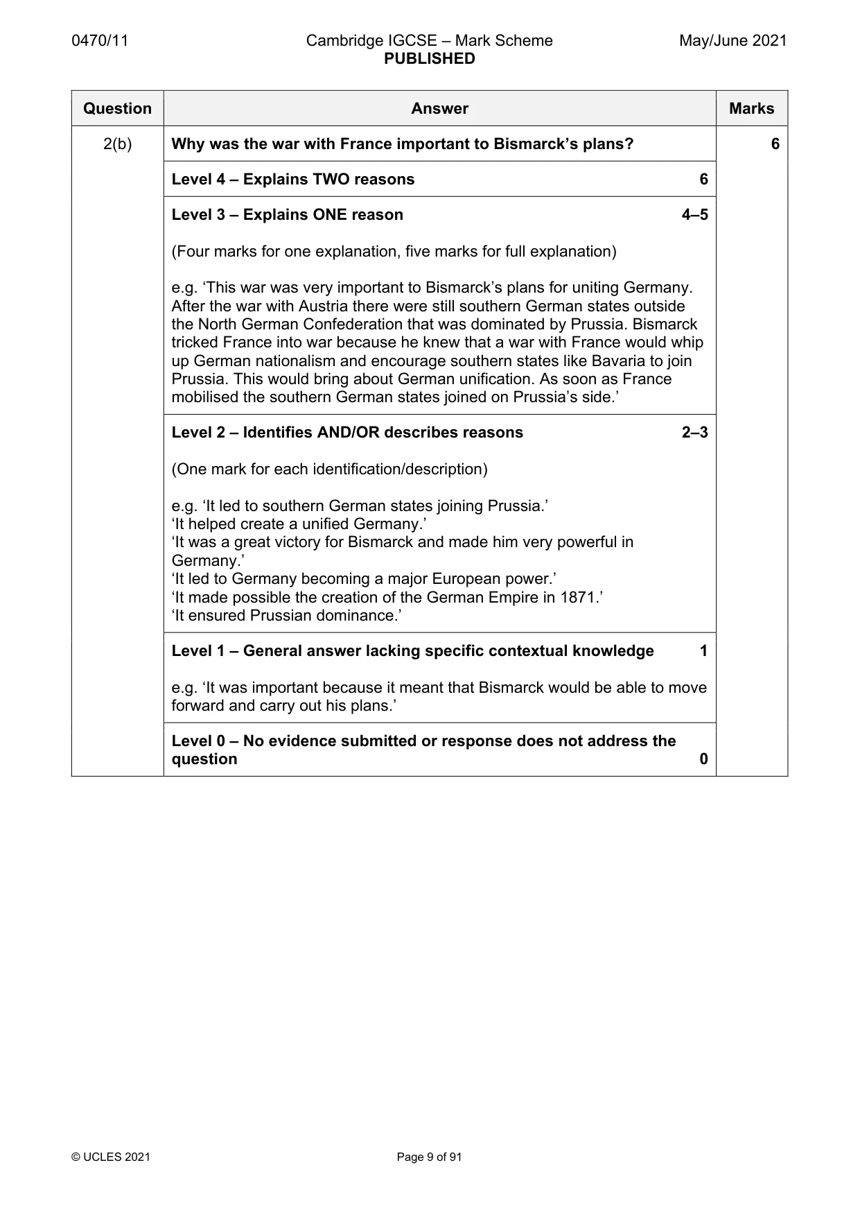 Mark scheme, page 9 of 91