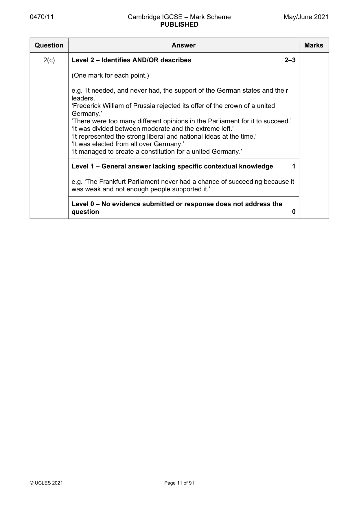 Mark scheme, page 11 of 91