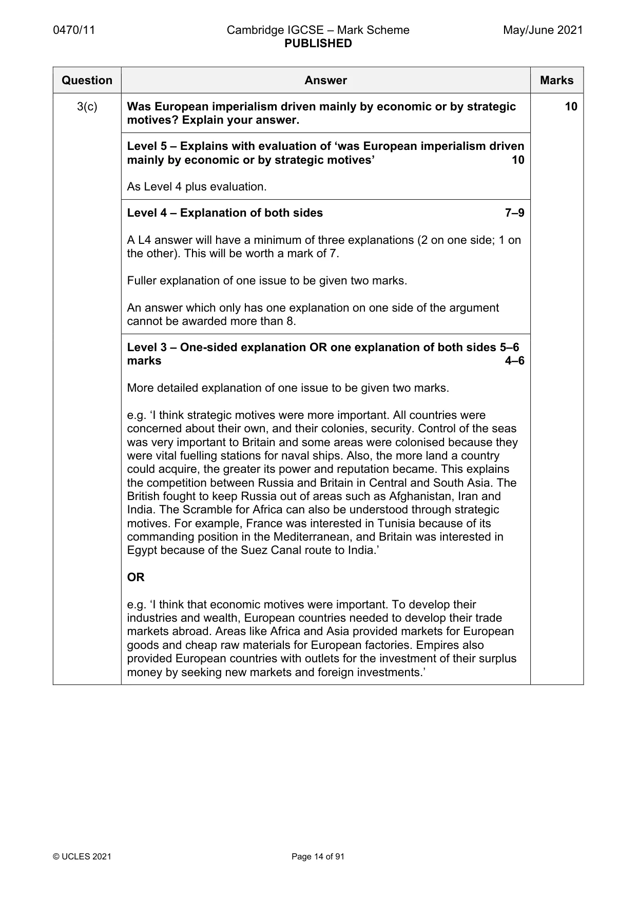 Mark scheme, page 14 of 91