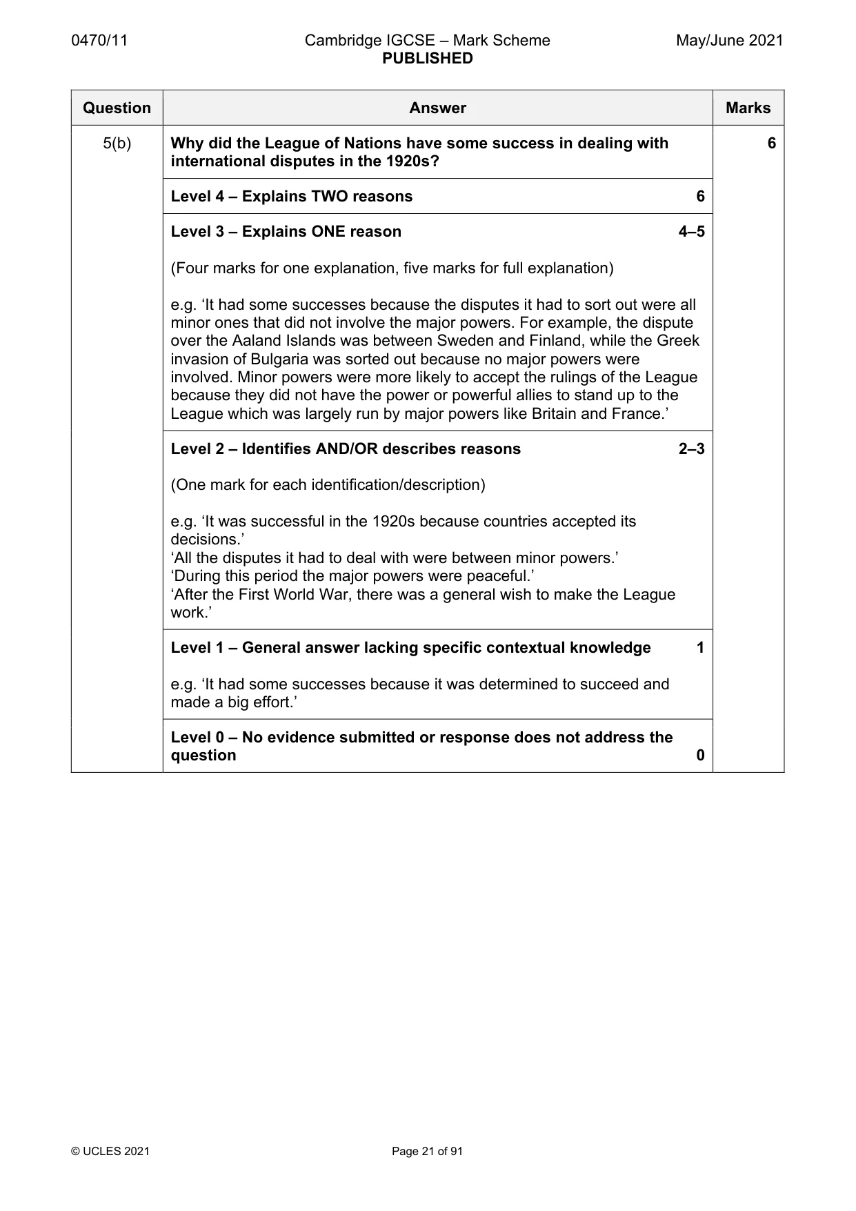 Mark scheme, page 21 of 91