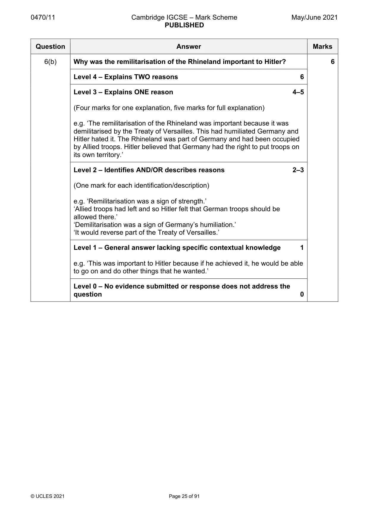 Mark scheme, page 25 of 91