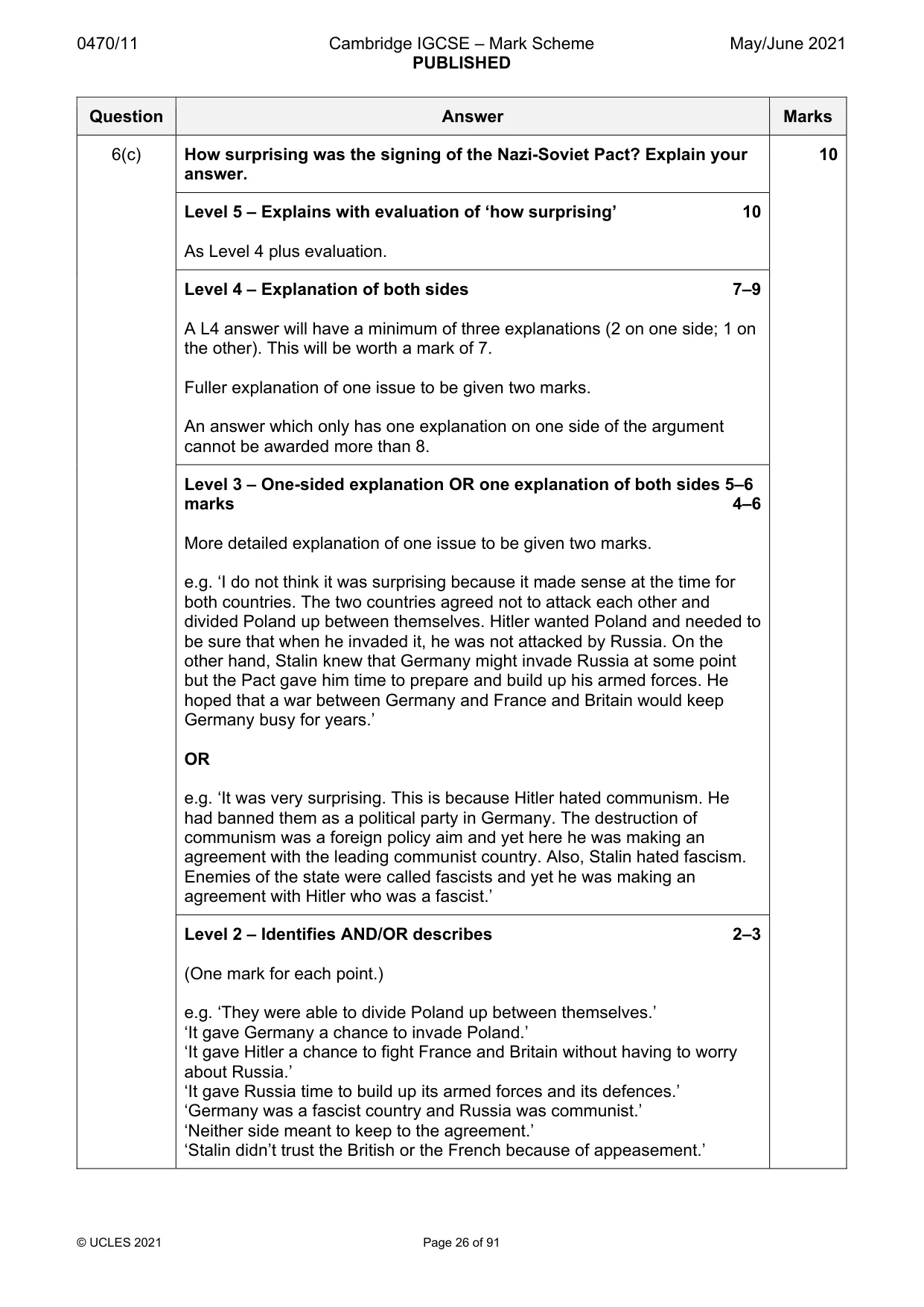 Mark scheme, page 26 of 91