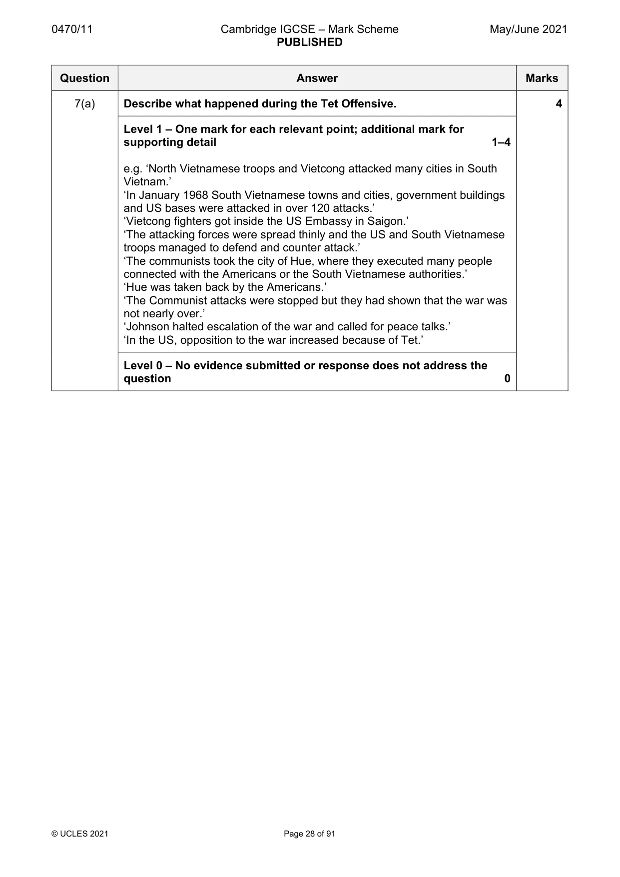 Mark scheme, page 28 of 91