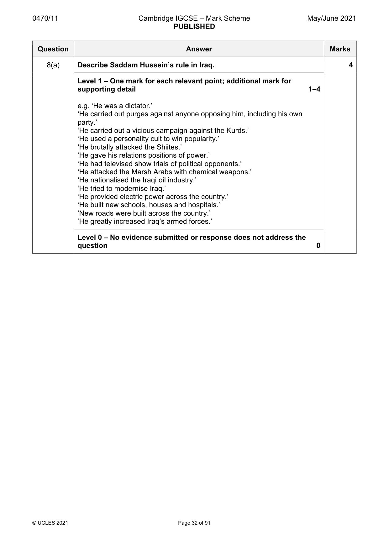 Mark scheme, page 32 of 91