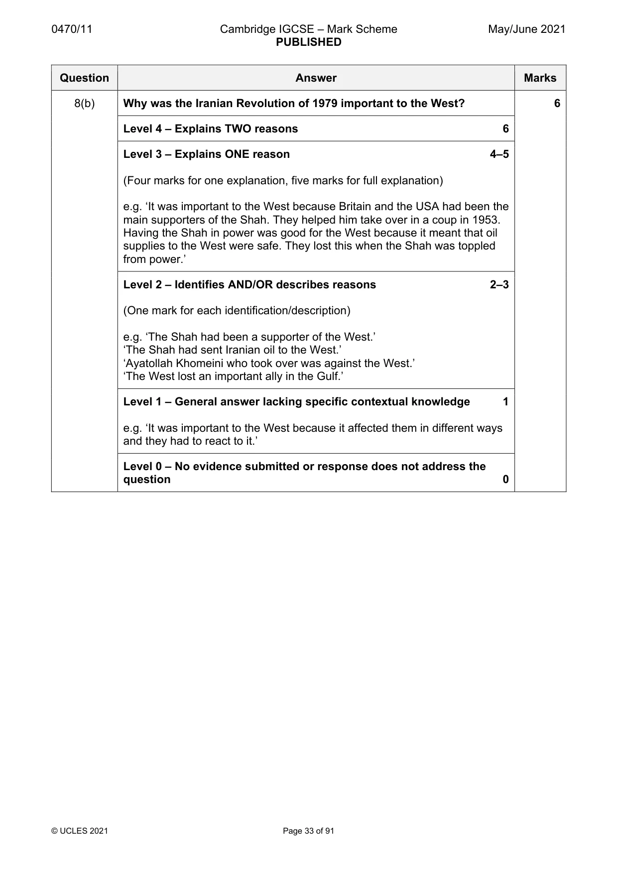 Mark scheme, page 33 of 91