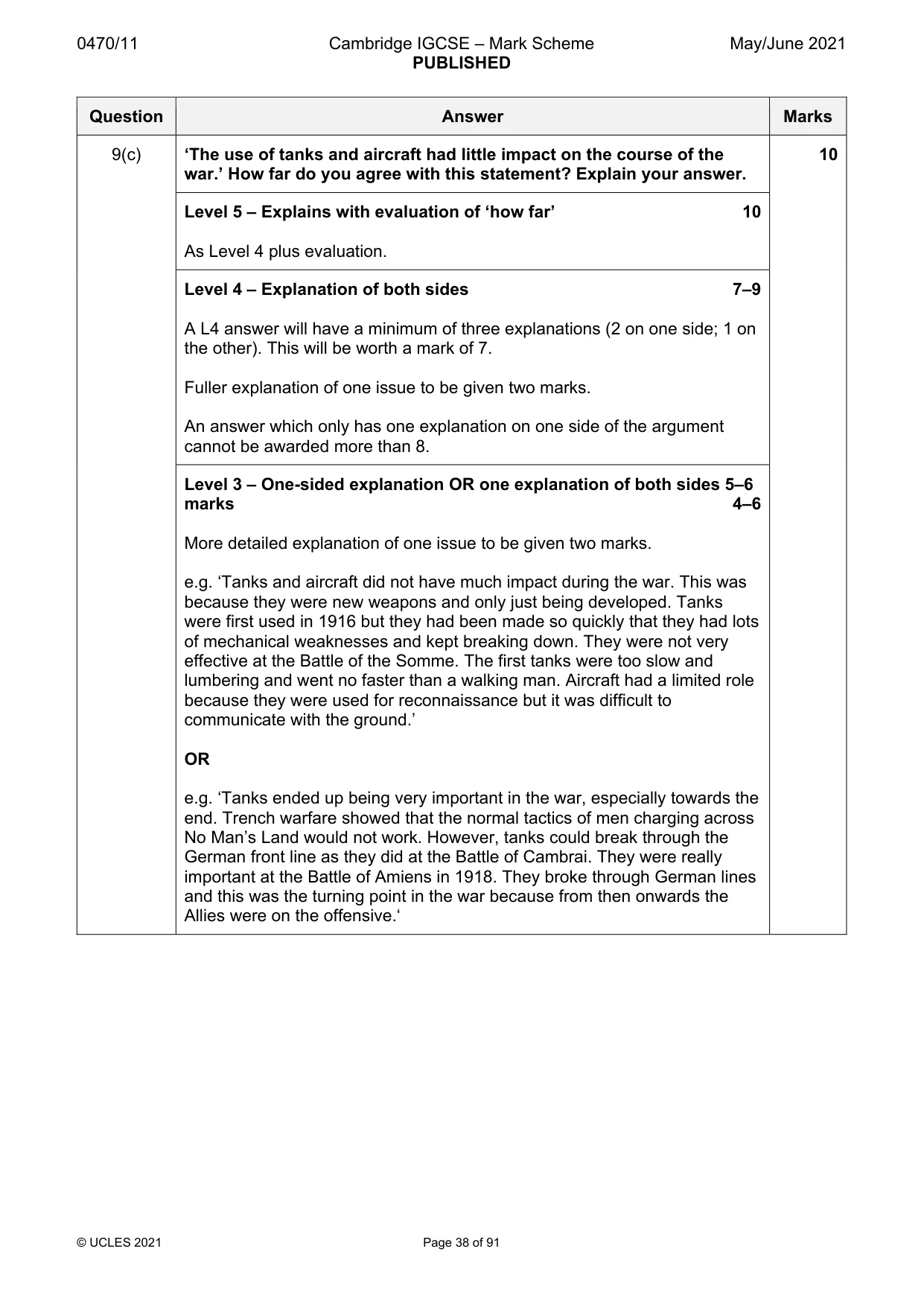 Mark scheme, page 38 of 91