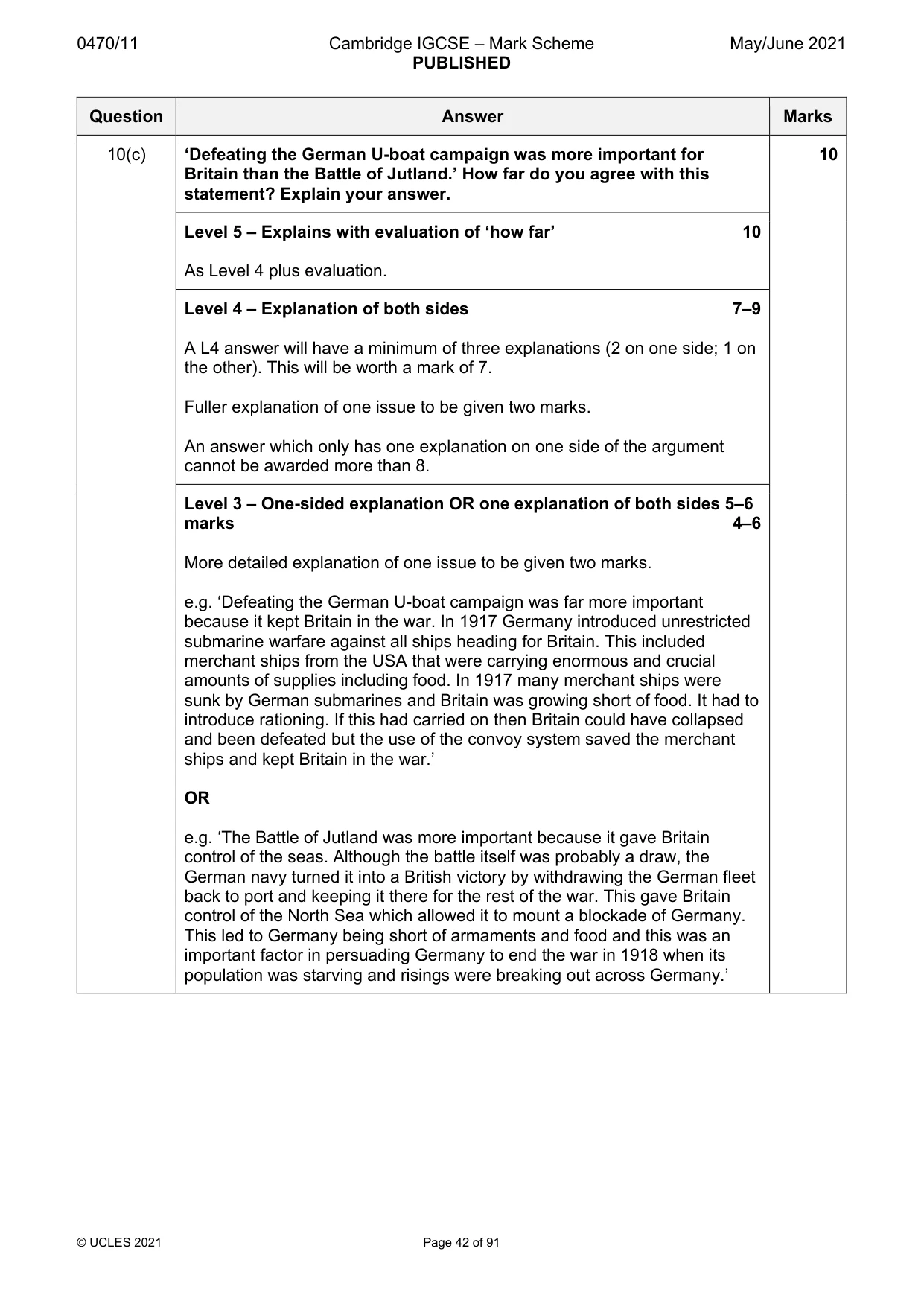 Mark scheme, page 42 of 91