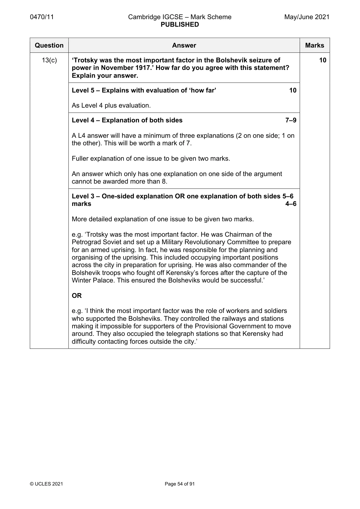 Mark scheme, page 54 of 91