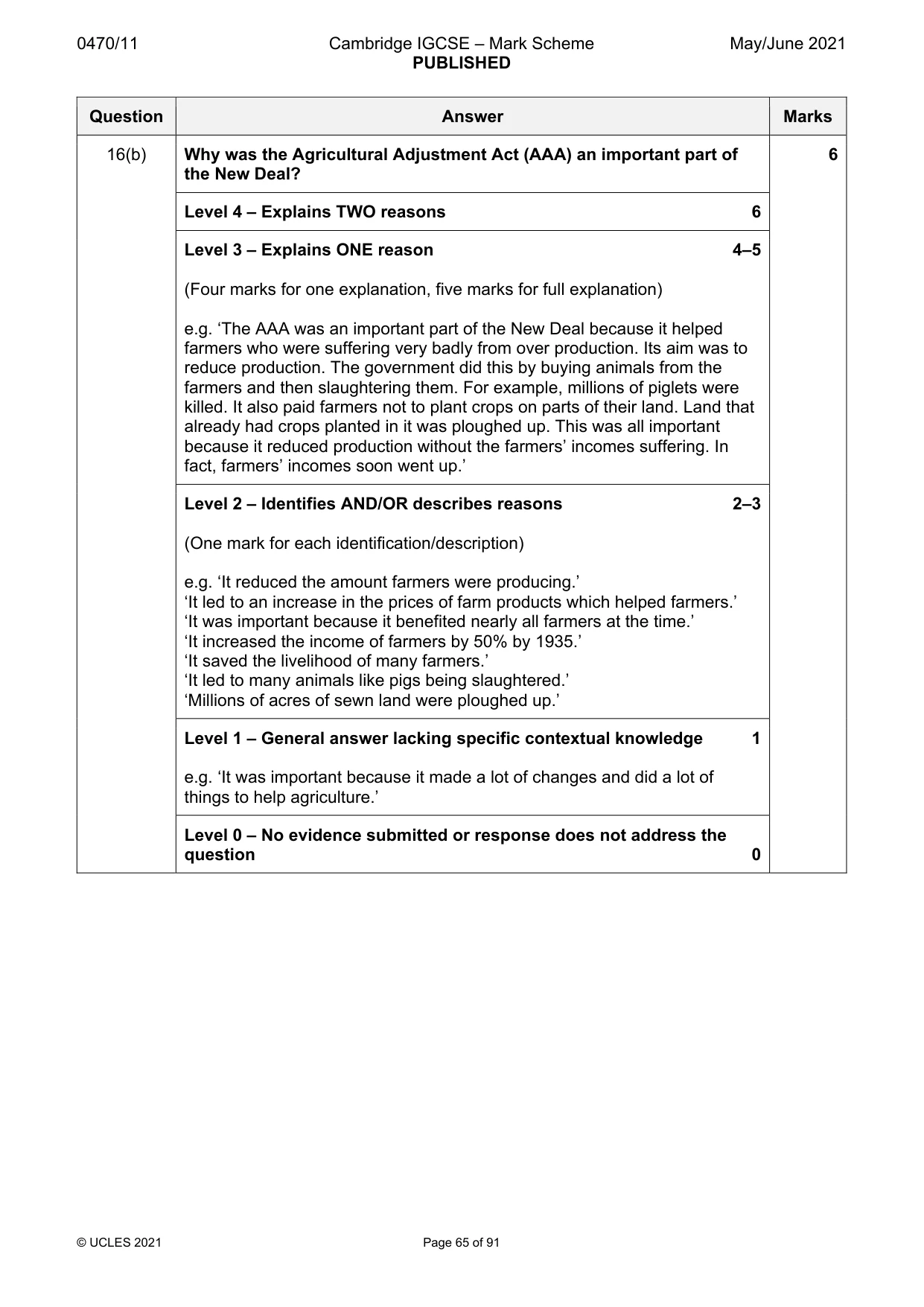 Mark scheme, page 65 of 91