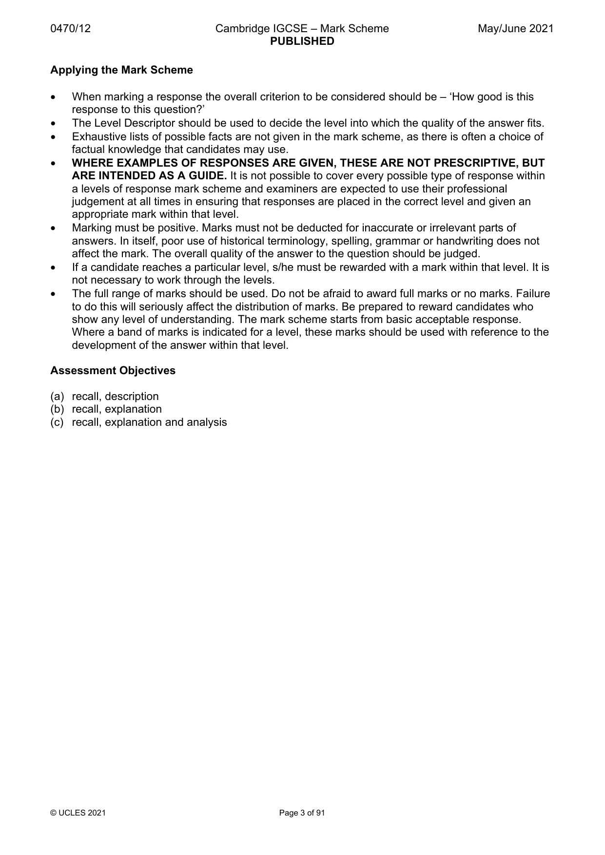 Mark scheme, page 3 of 91