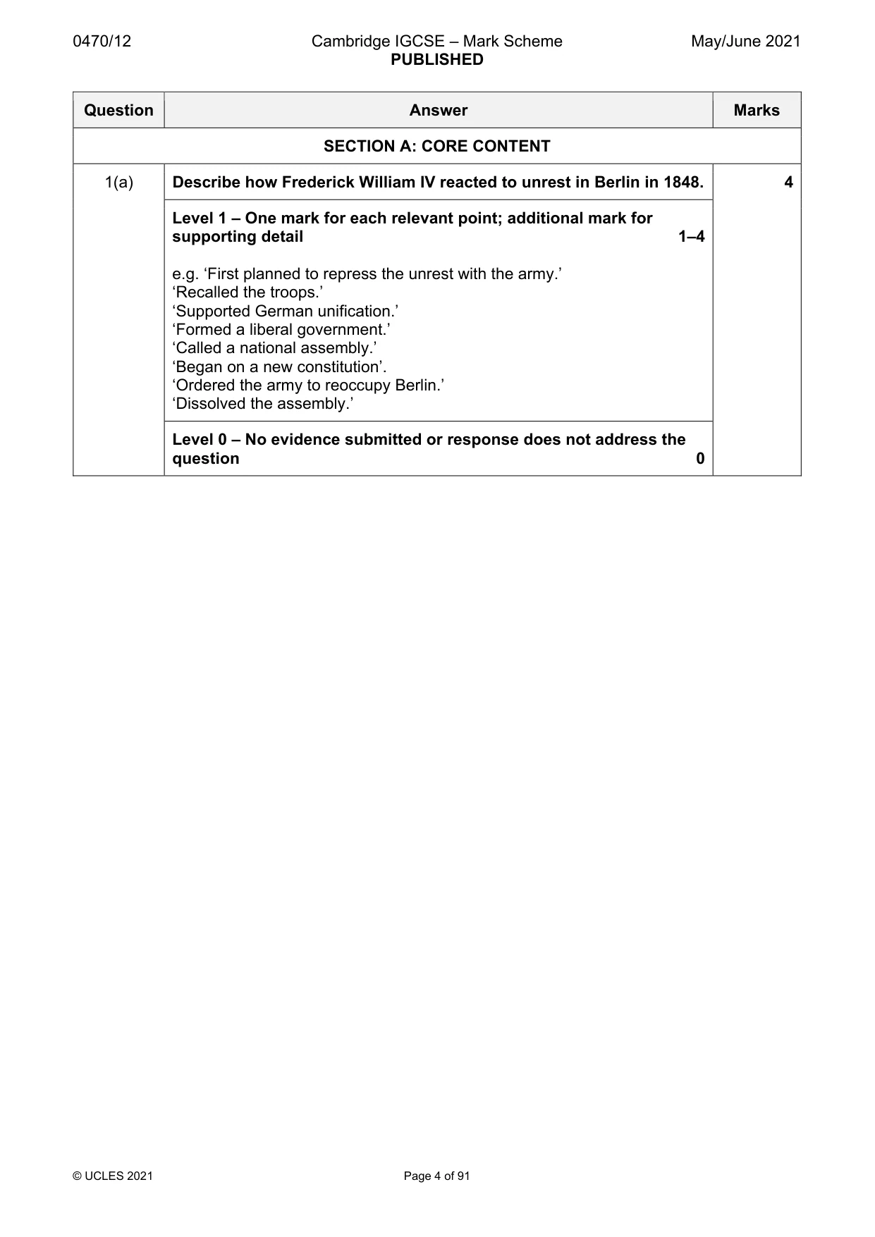Mark scheme, page 4 of 91