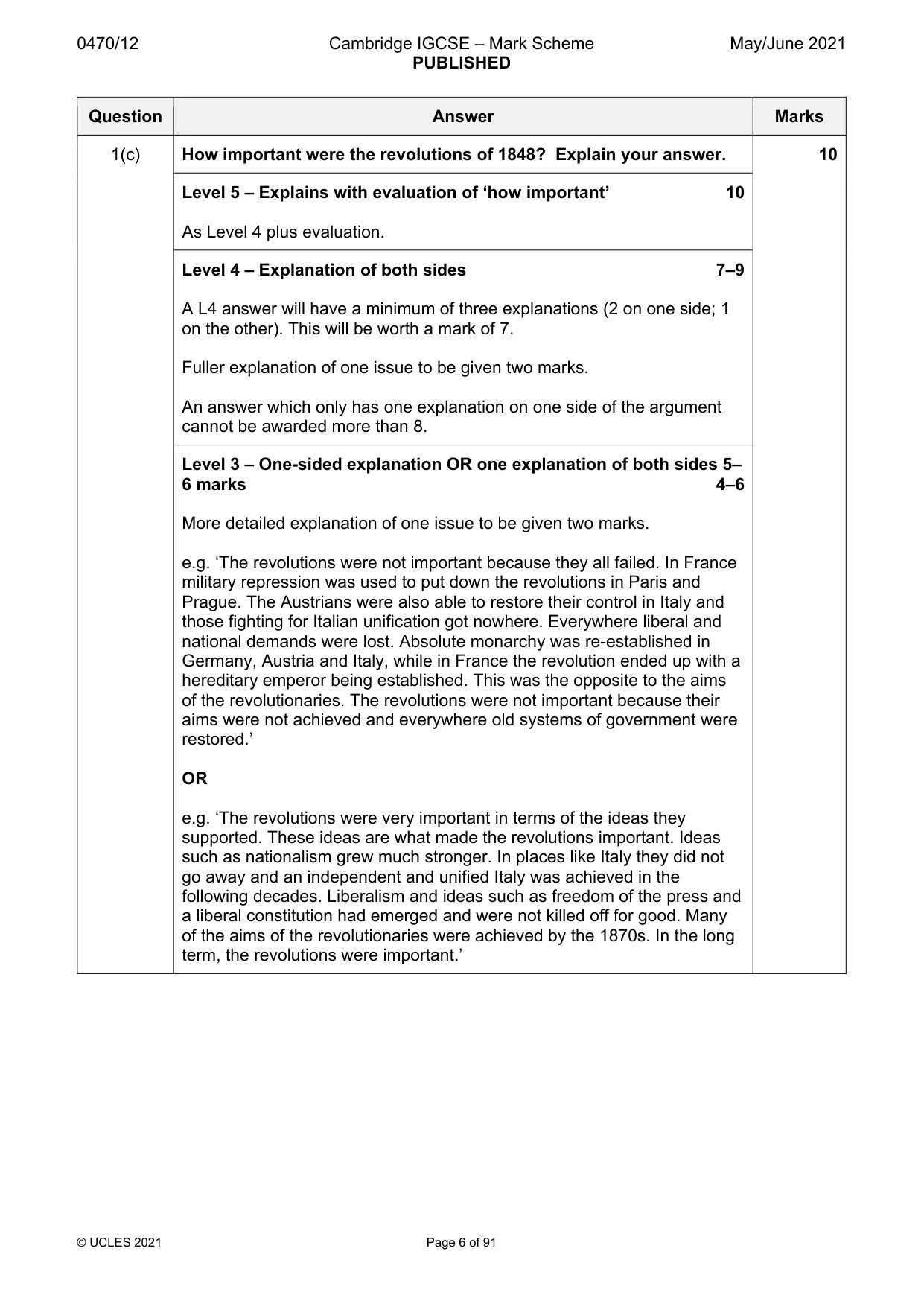 Mark scheme, page 6 of 91