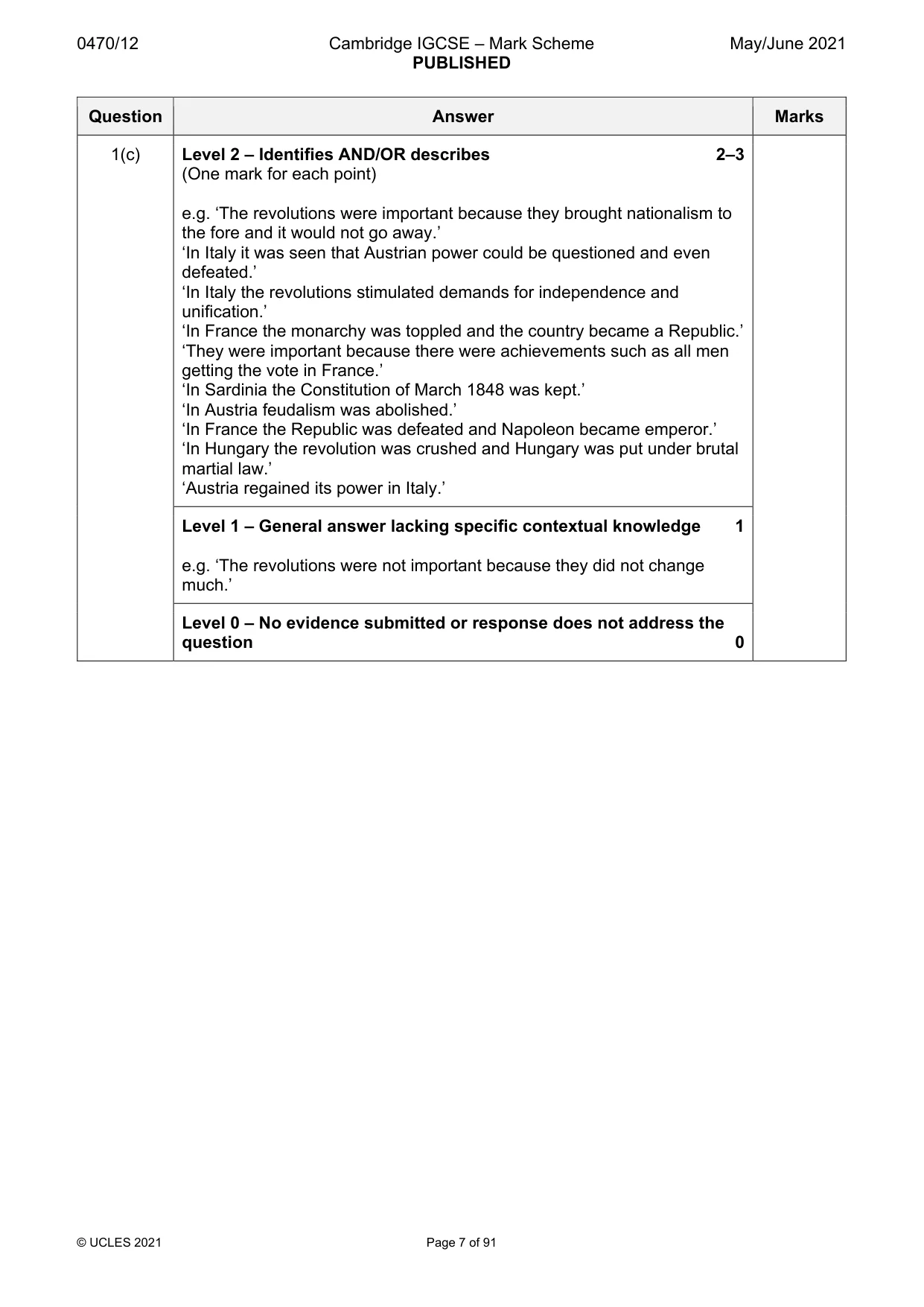 Mark scheme, page 7 of 91