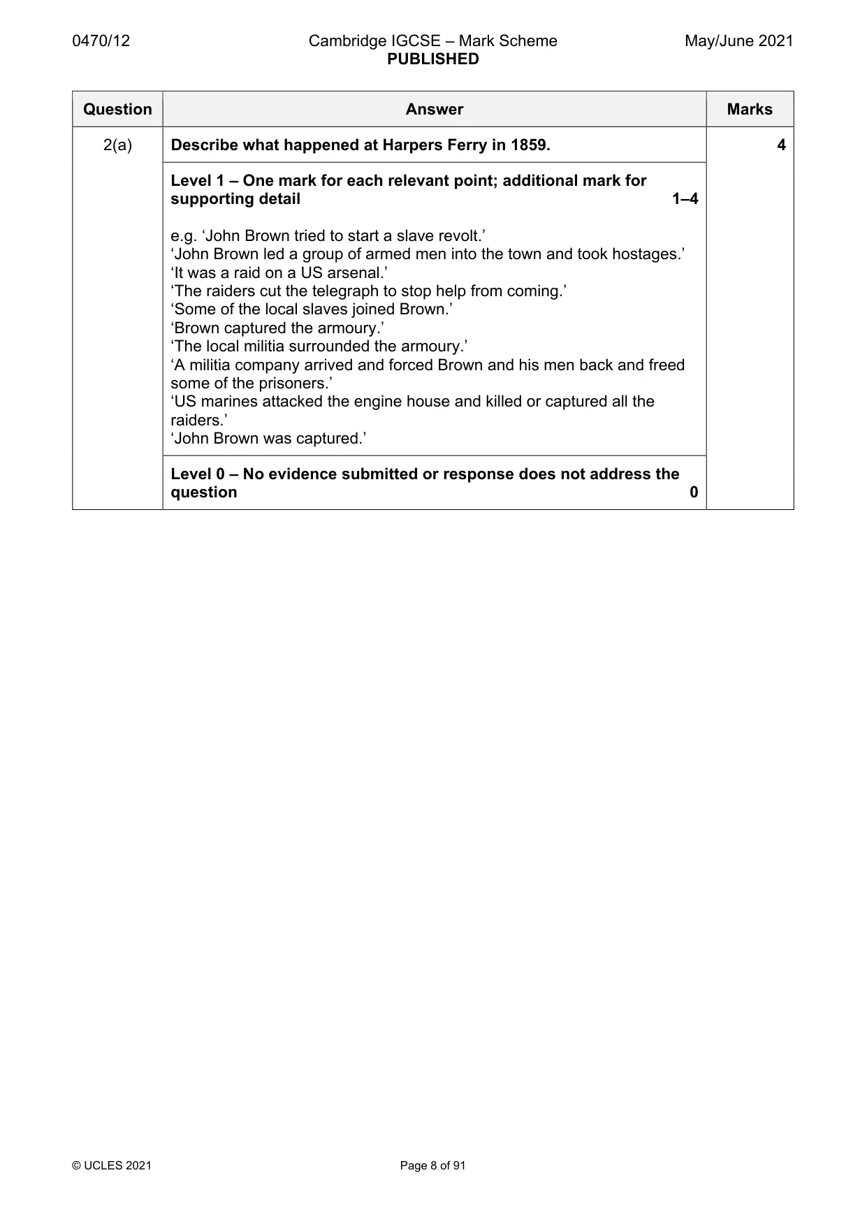 Mark scheme, page 8 of 91