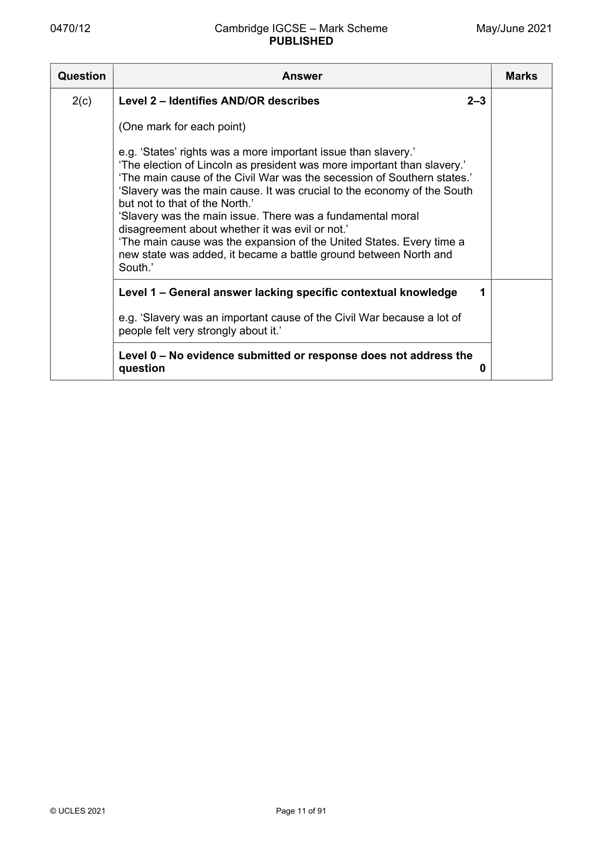 Mark scheme, page 11 of 91