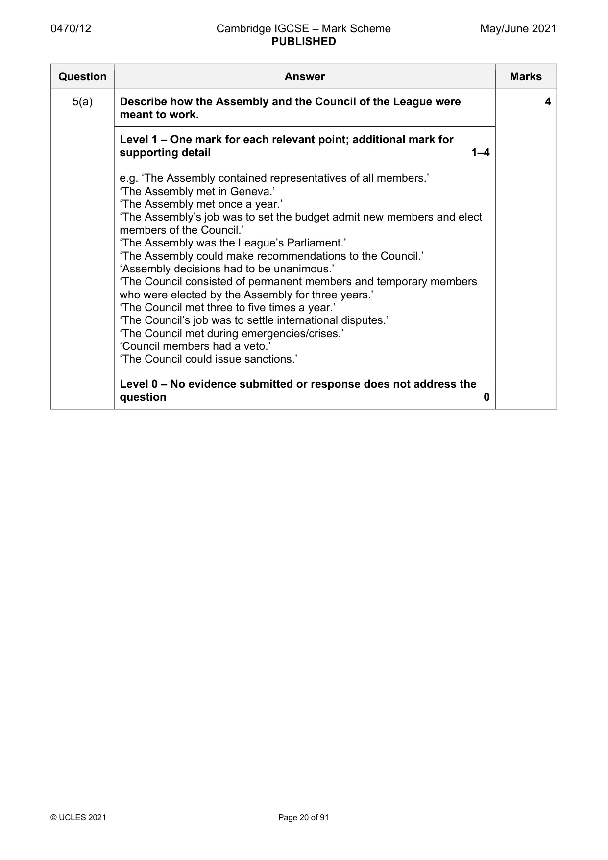 Mark scheme, page 20 of 91