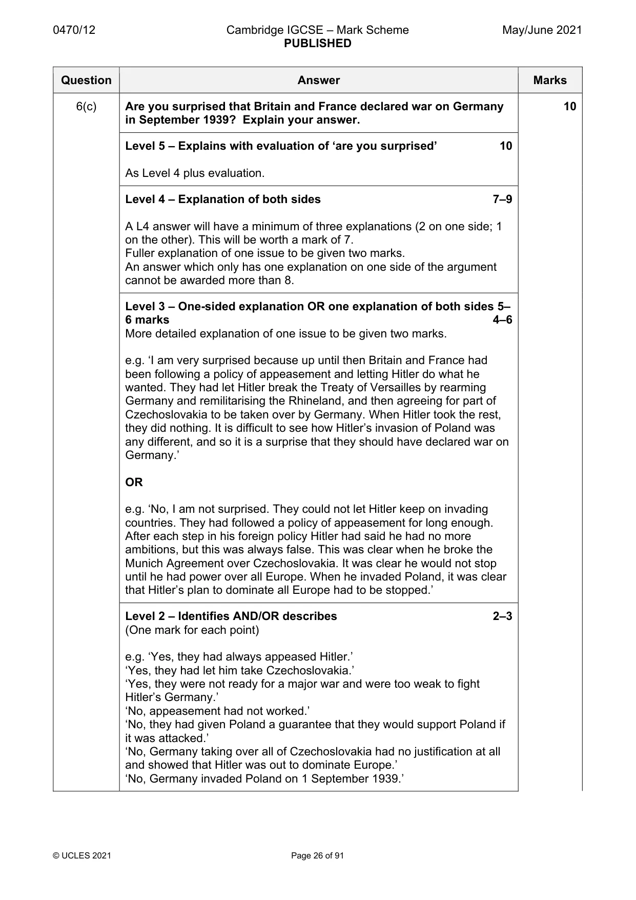 Mark scheme, page 26 of 91