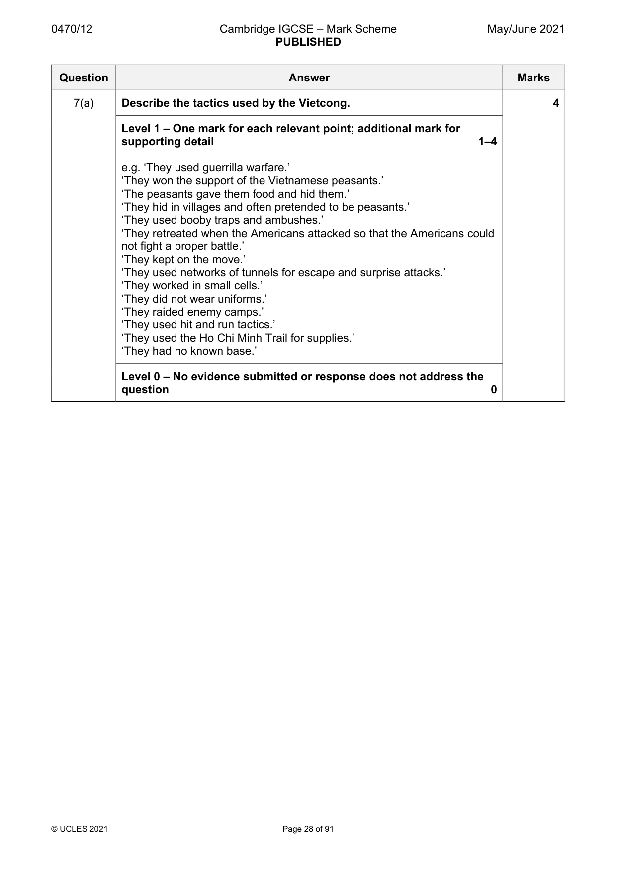Mark scheme, page 28 of 91