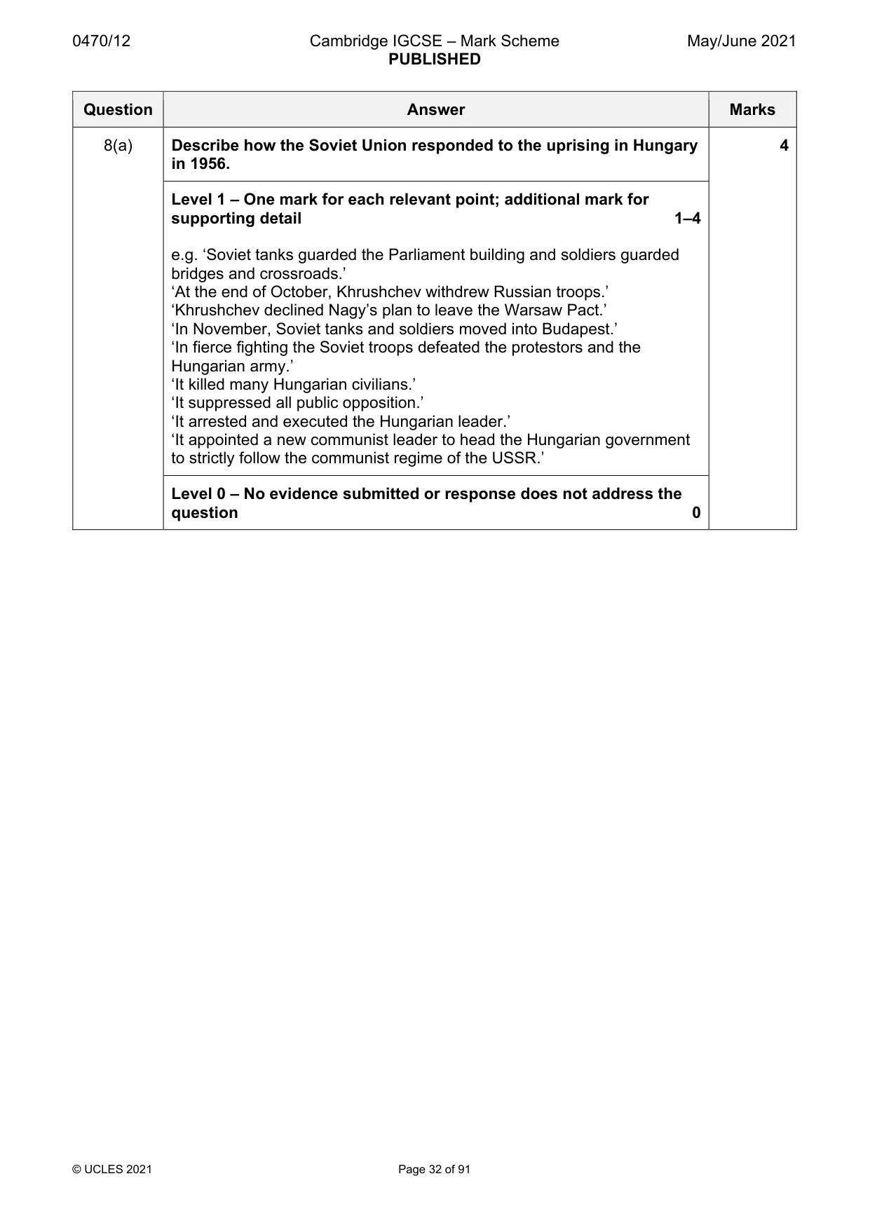 Mark scheme, page 32 of 91