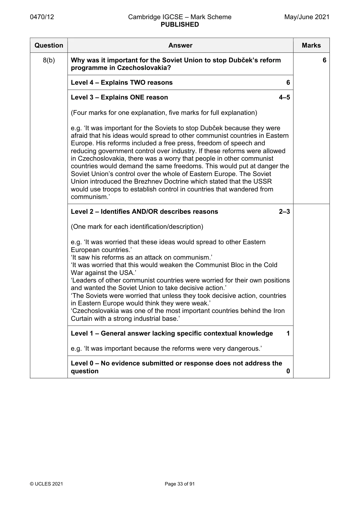 Mark scheme, page 33 of 91
