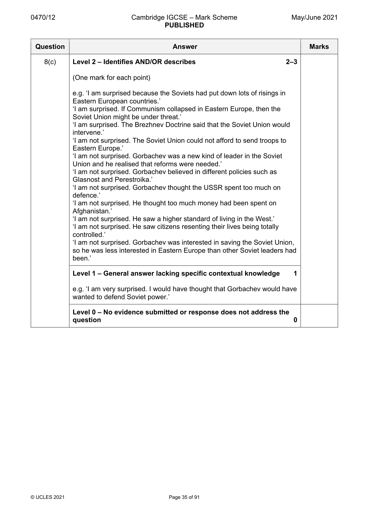 Mark scheme, page 35 of 91