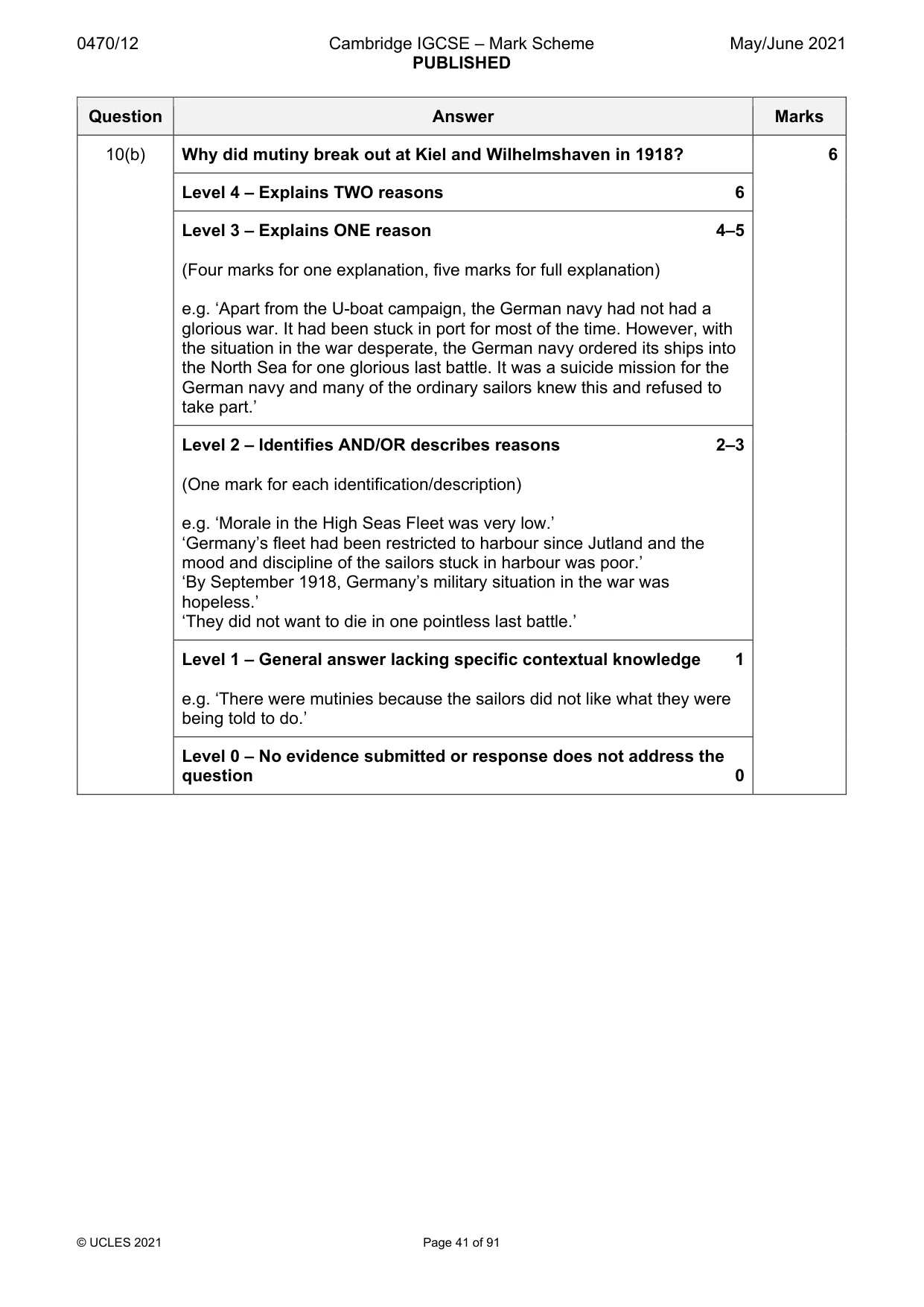 Mark scheme, page 41 of 91