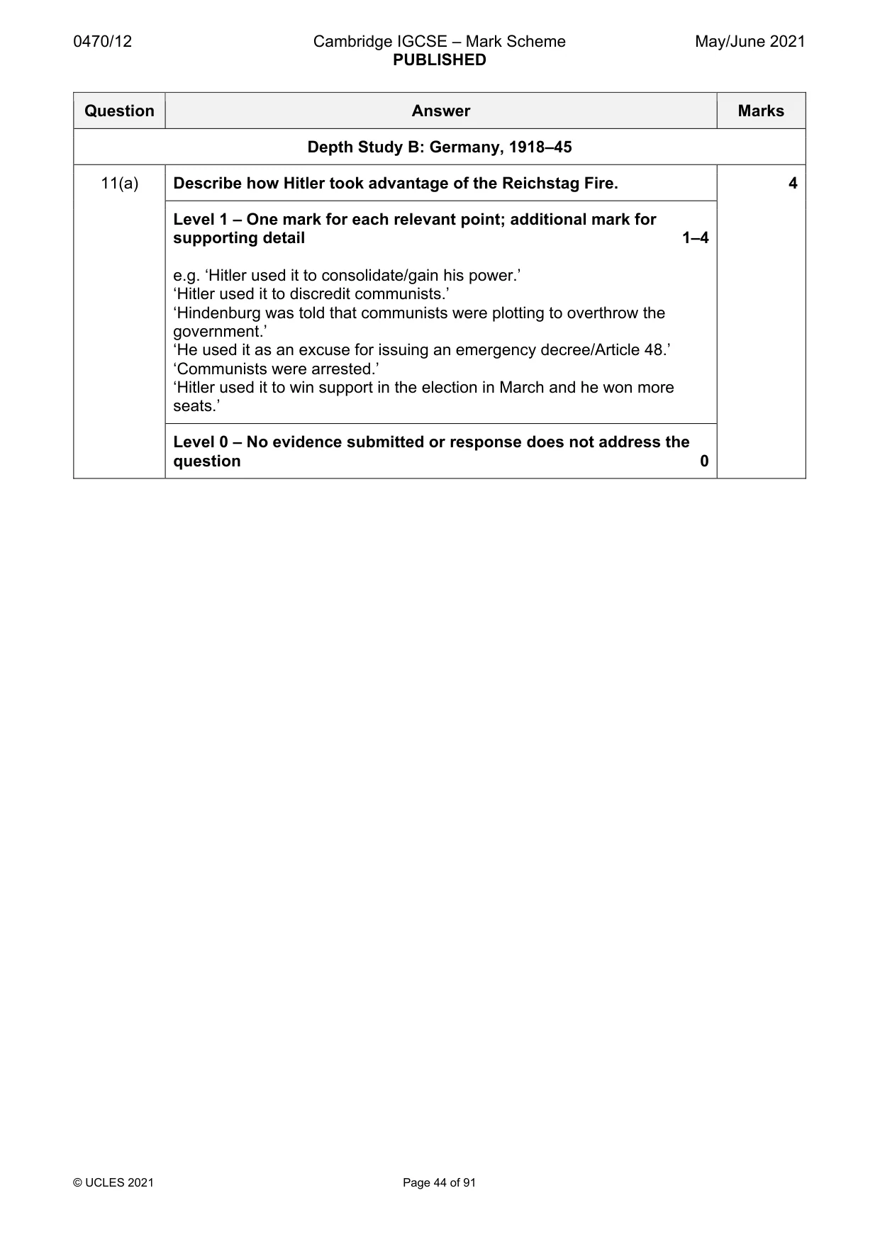 Mark scheme, page 44 of 91
