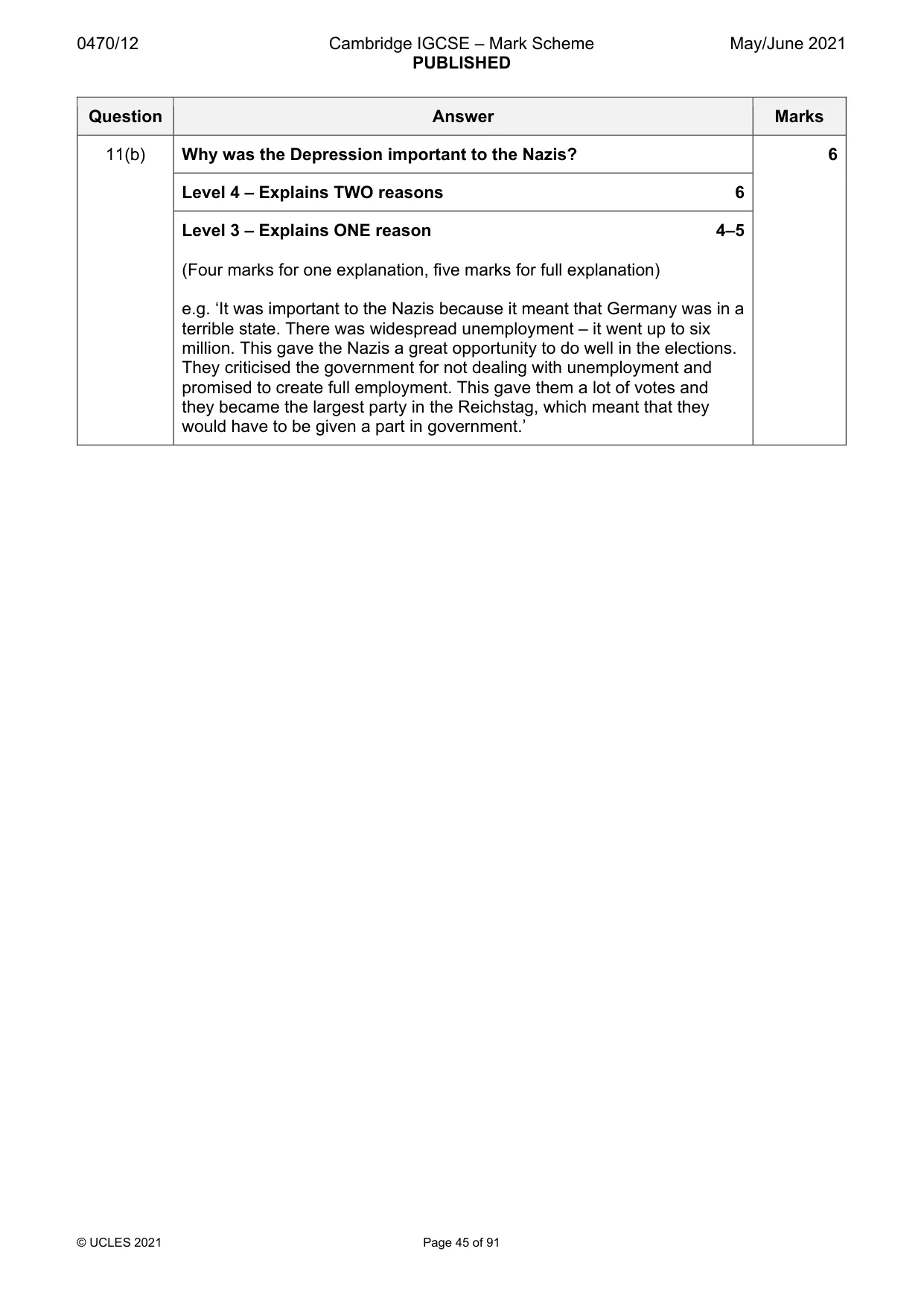 Mark scheme, page 45 of 91