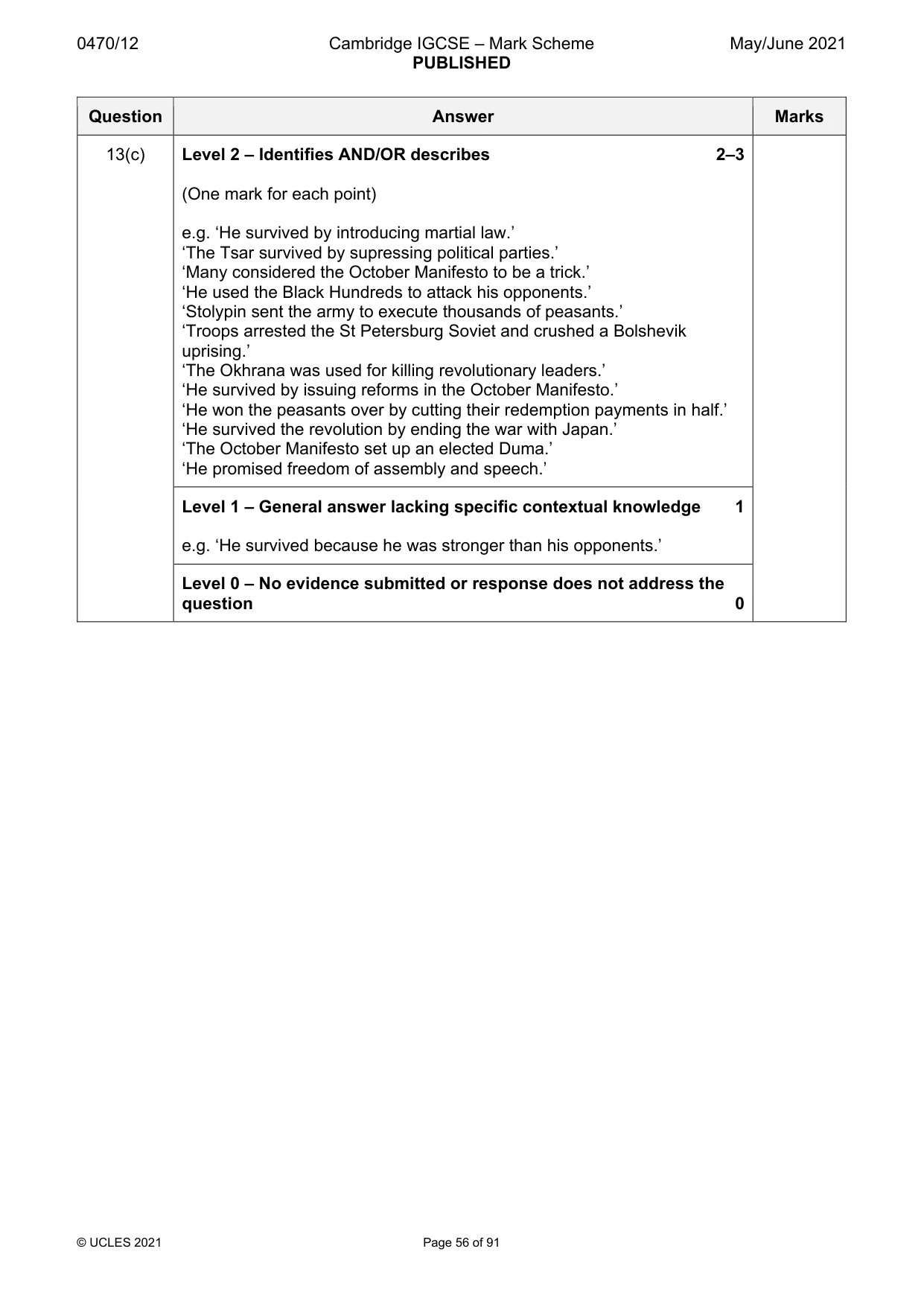 Mark scheme, page 56 of 91