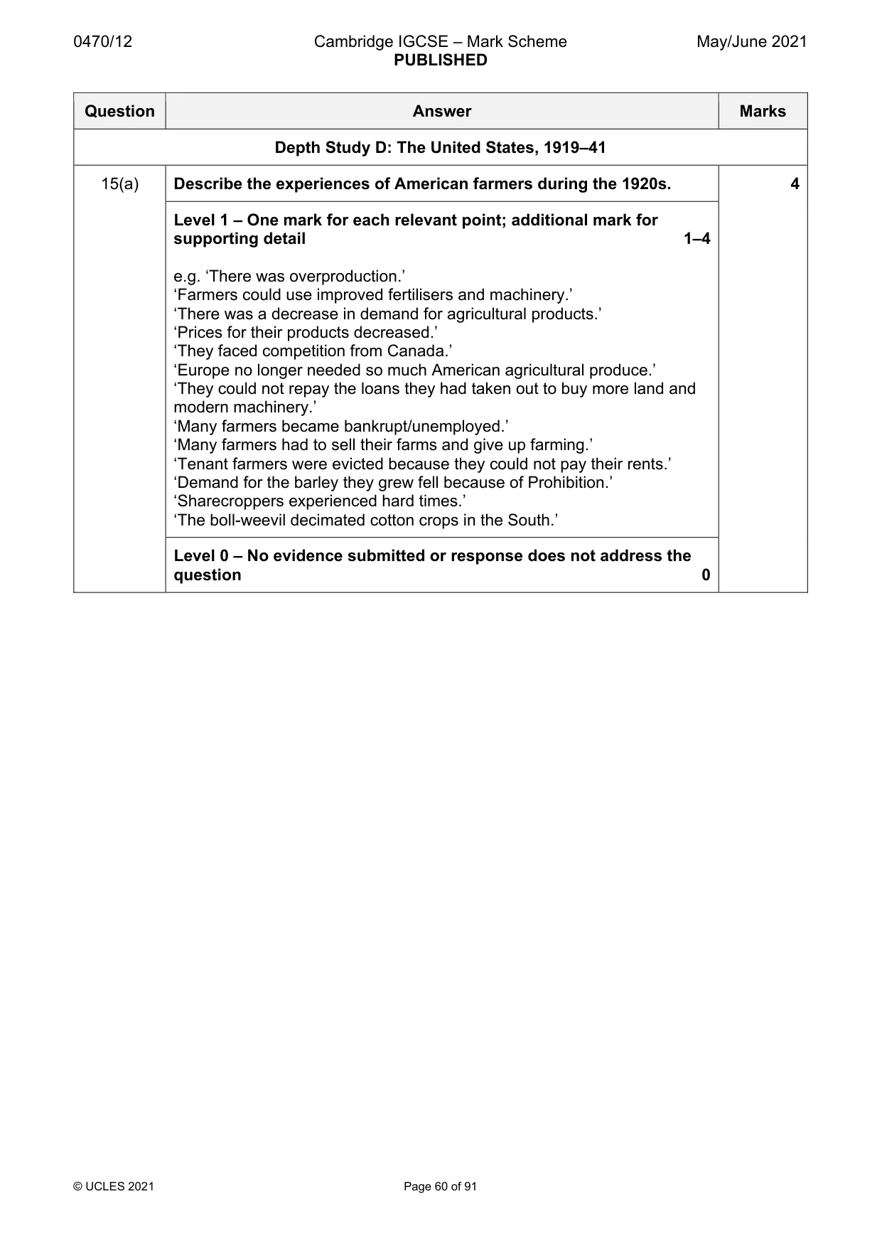 Mark scheme, page 60 of 91