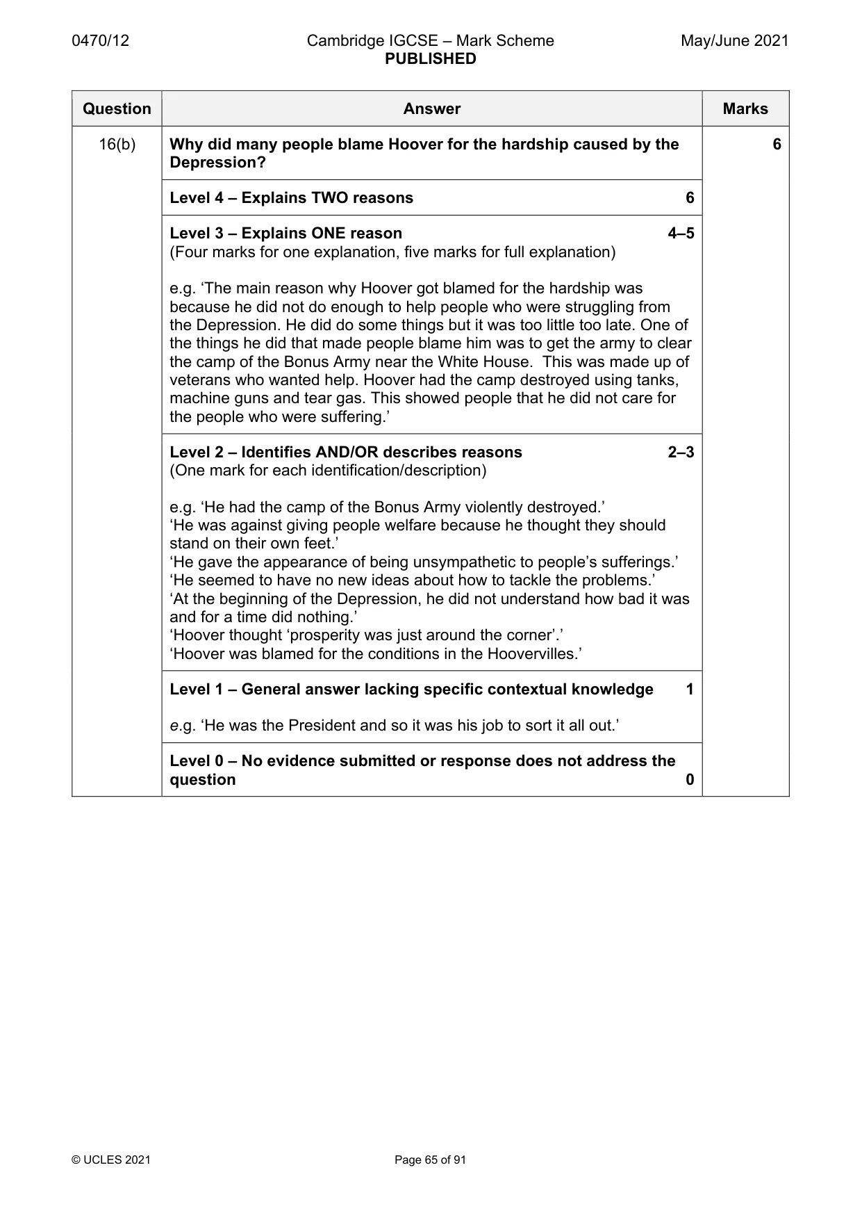 Mark scheme, page 65 of 91