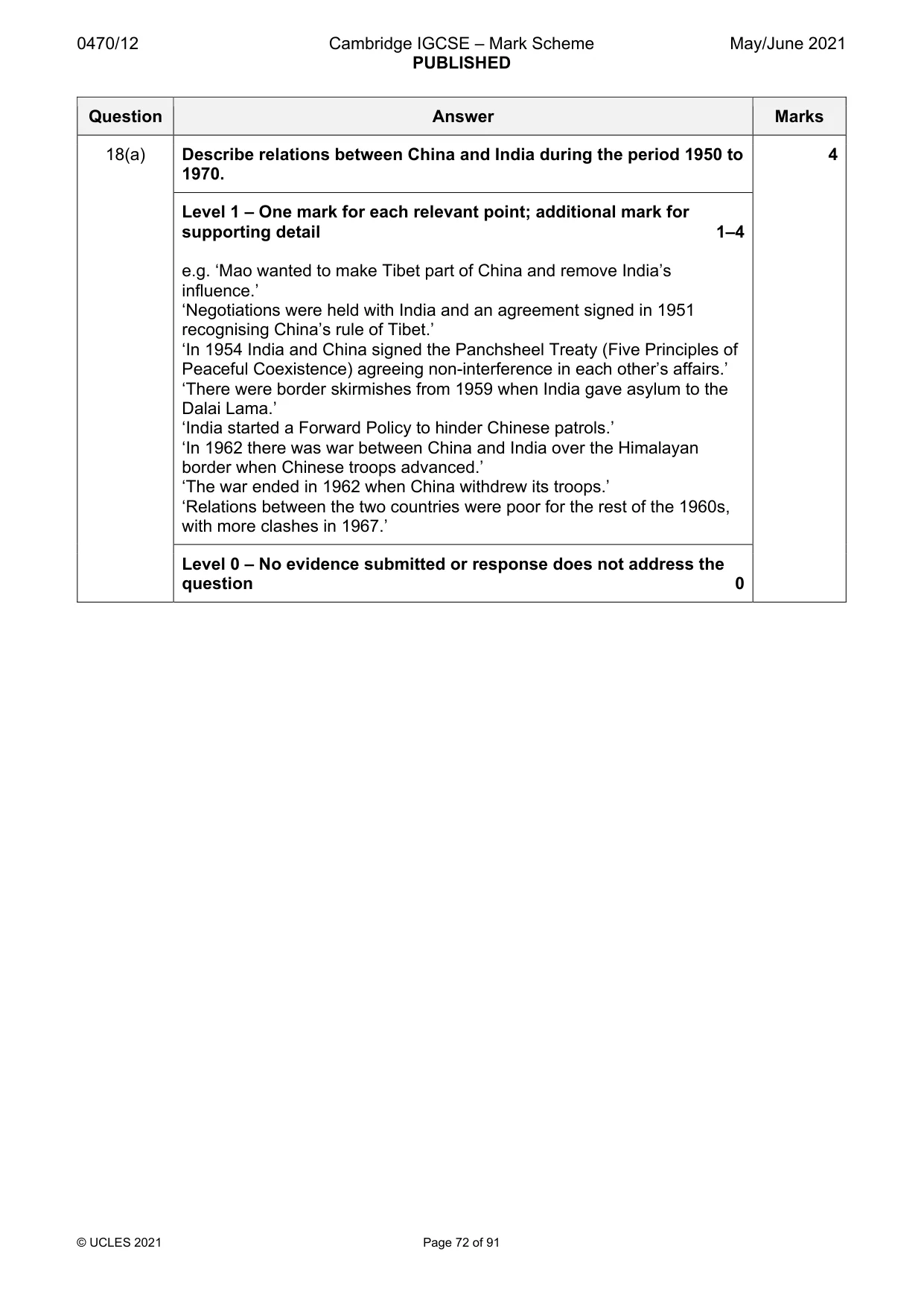 Mark scheme, page 72 of 91