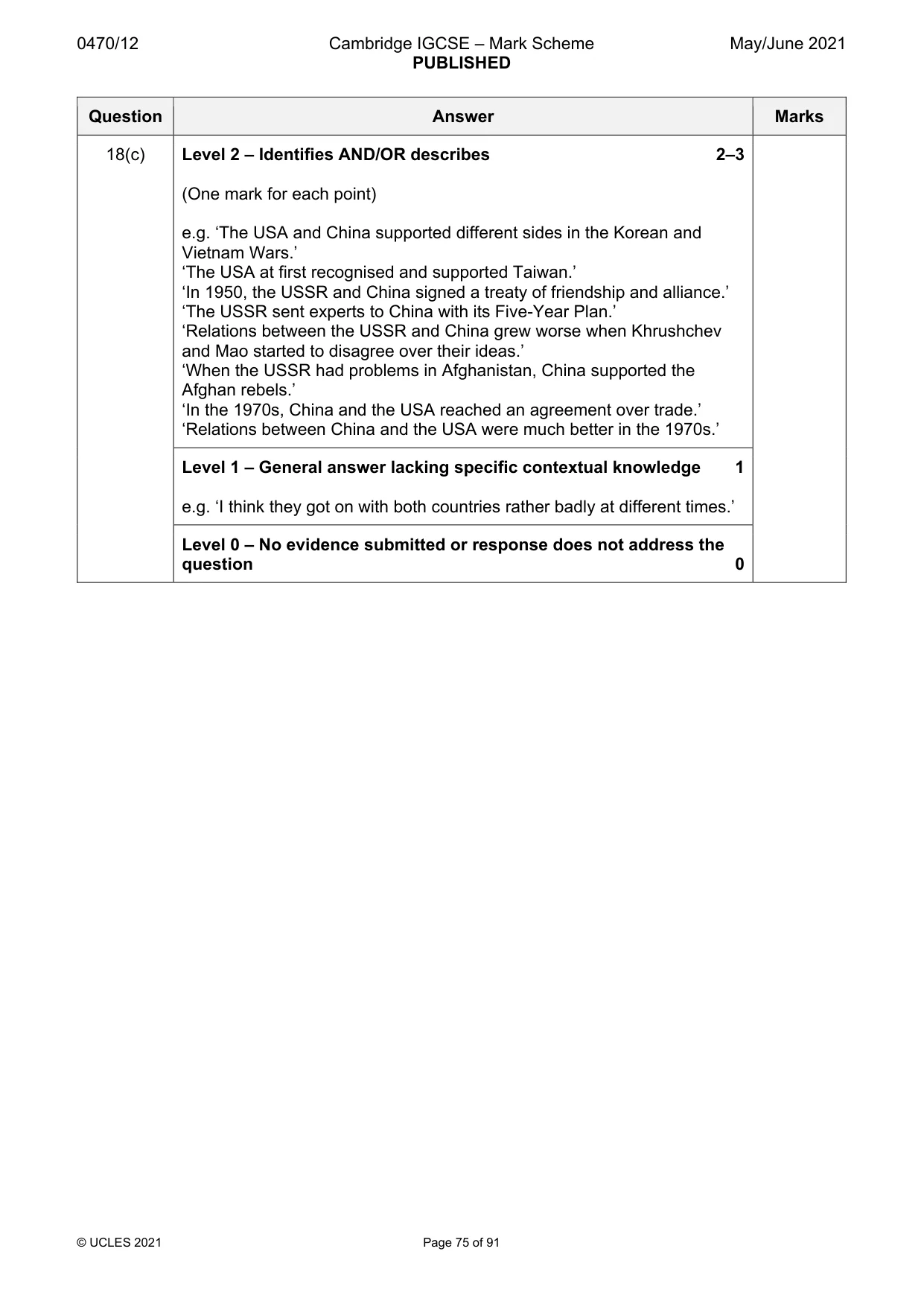 Mark scheme, page 75 of 91