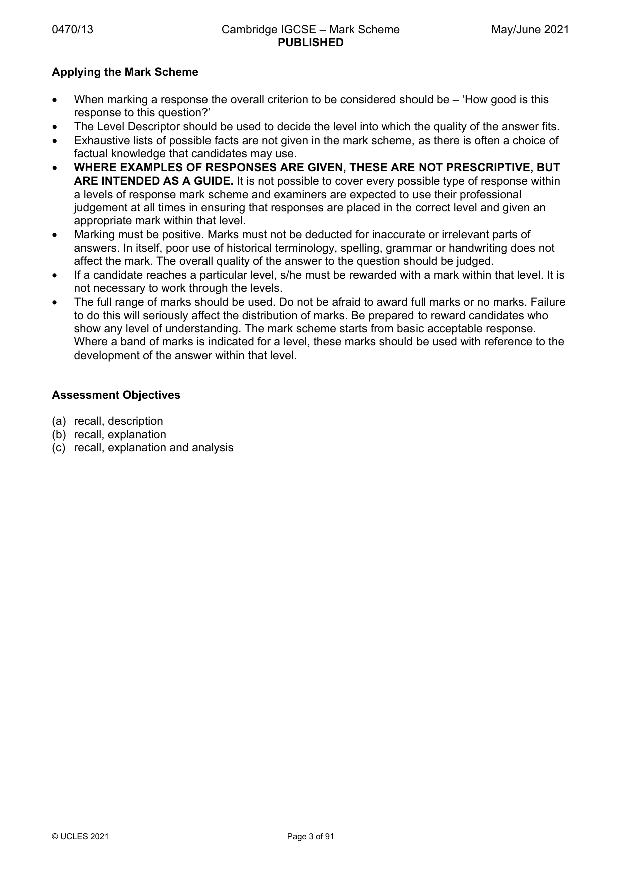 Mark scheme, page 3 of 91