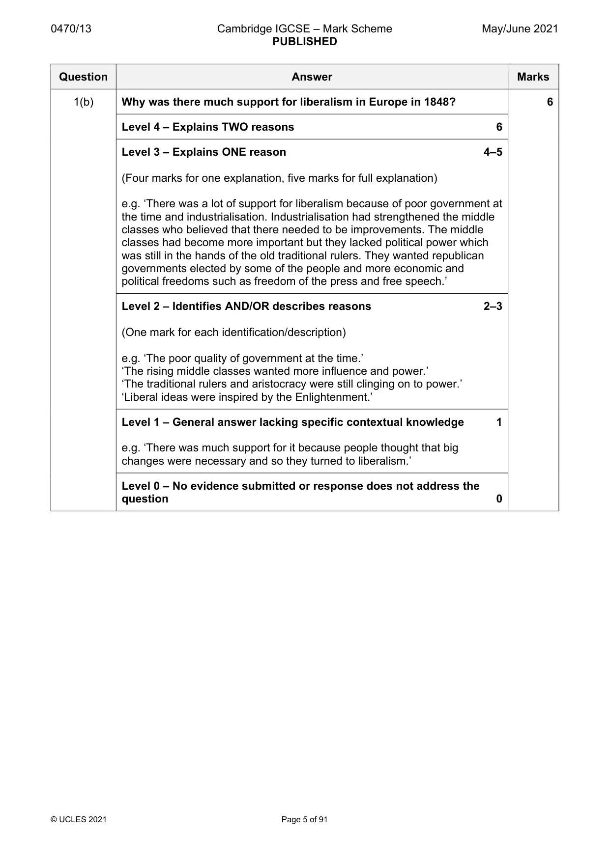 Mark scheme, page 5 of 91
