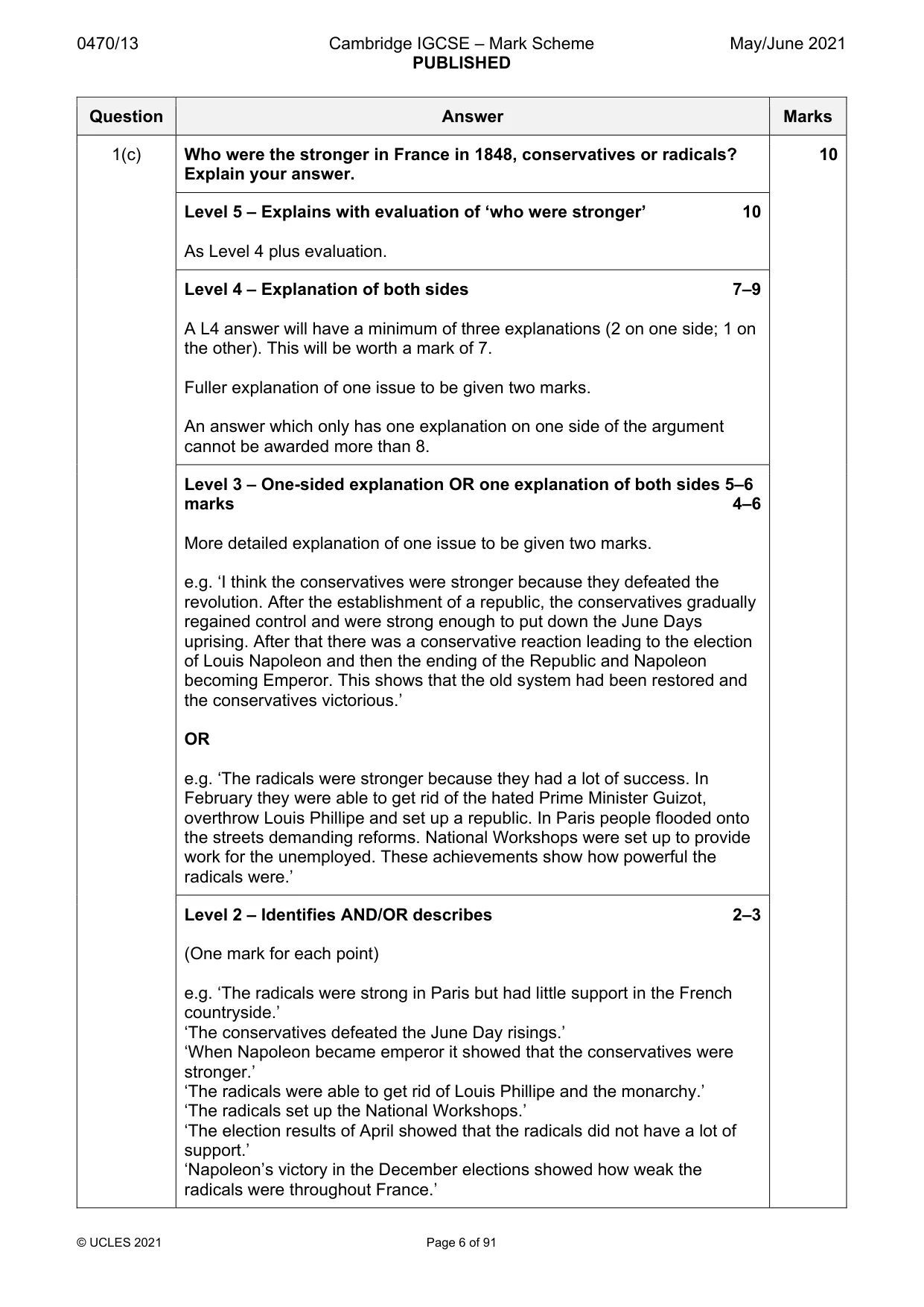Mark scheme, page 6 of 91